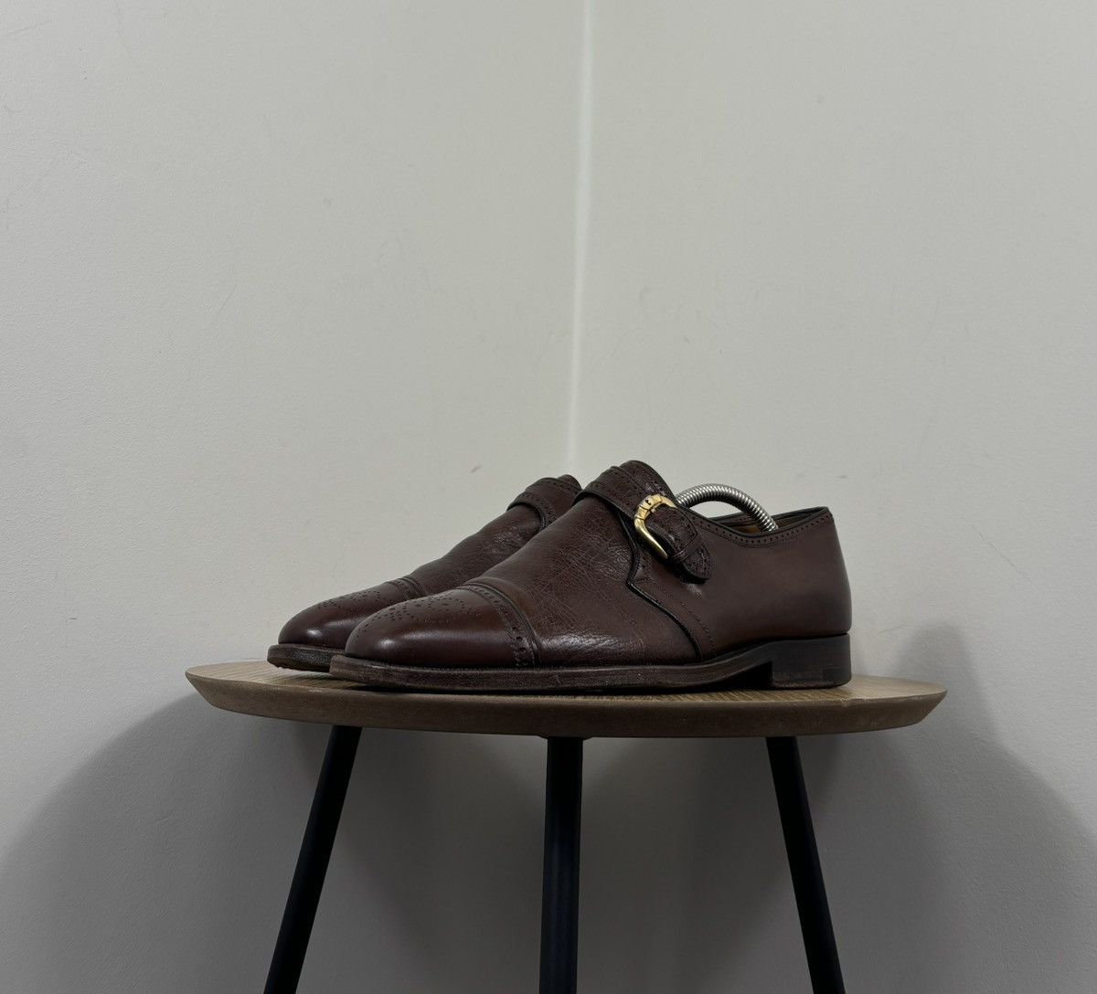 Testoni A. Testoni Black Label Vintage Monk Strap Leather Shoes Size US 8 / EU 41 - 4 Thumbnail