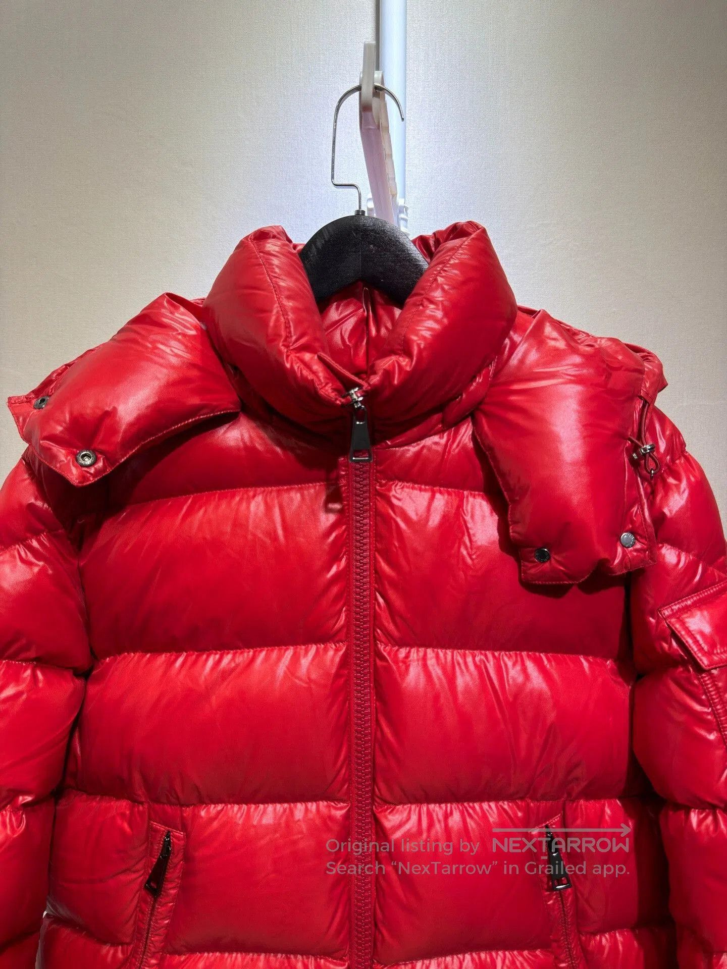 Moncler Moncler Red Hooded Puffer Jacket. Size L / US 10 / IT 46 - 3 Thumbnail