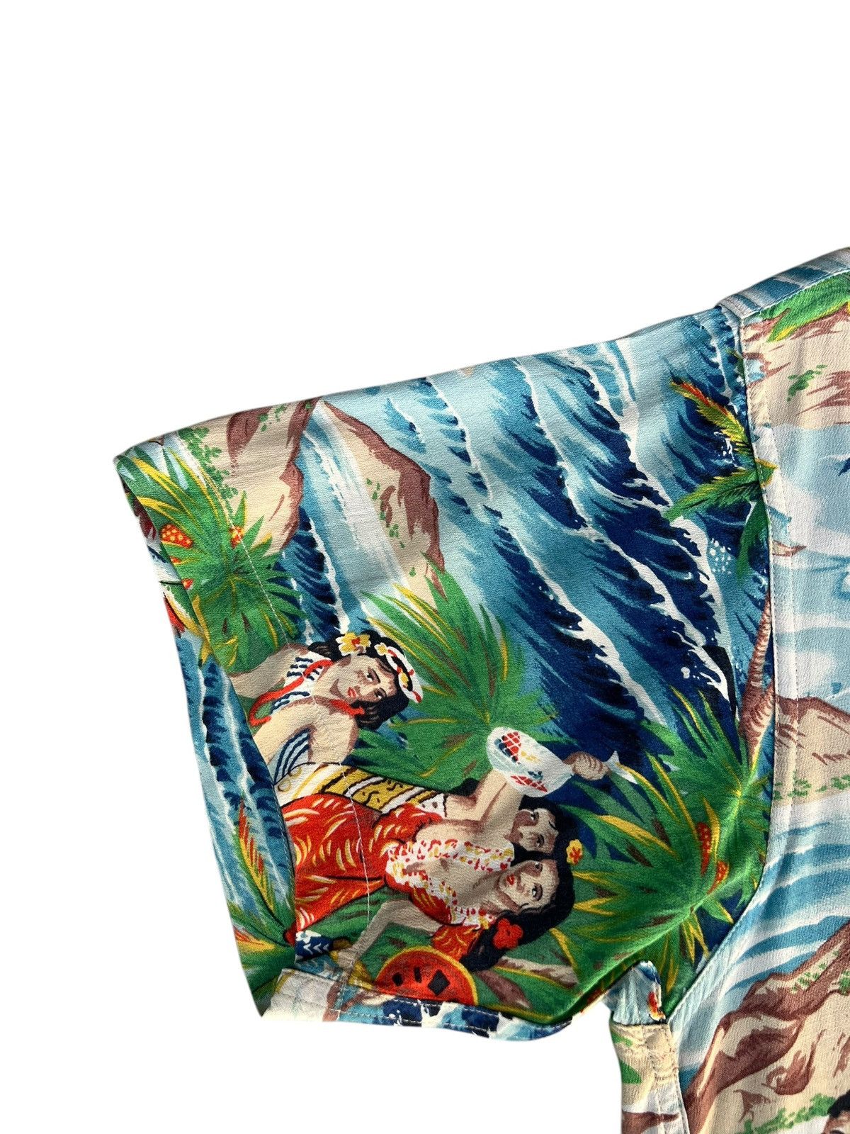 Sun Surf VTG Sun Surf Hula Girls Fisherman Crepe Rayon Hawaiian Shirt Size US M / EU 48-50 / 2 - 7 Thumbnail