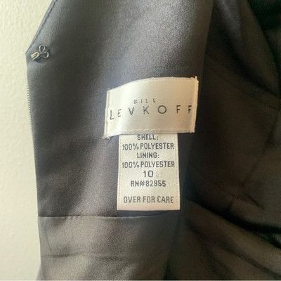 Other Bill Levkoff MIDI Black Coctail Sleeveless Satin Dress Size Size L / US 10 / IT 46 - 3 Thumbnail