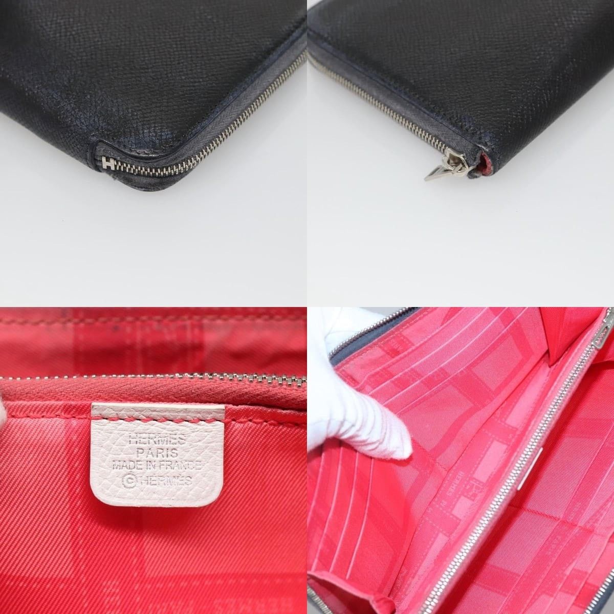 Hermes Hermes Long Wallet Leather Navy Size ONE SIZE - 6 Thumbnail