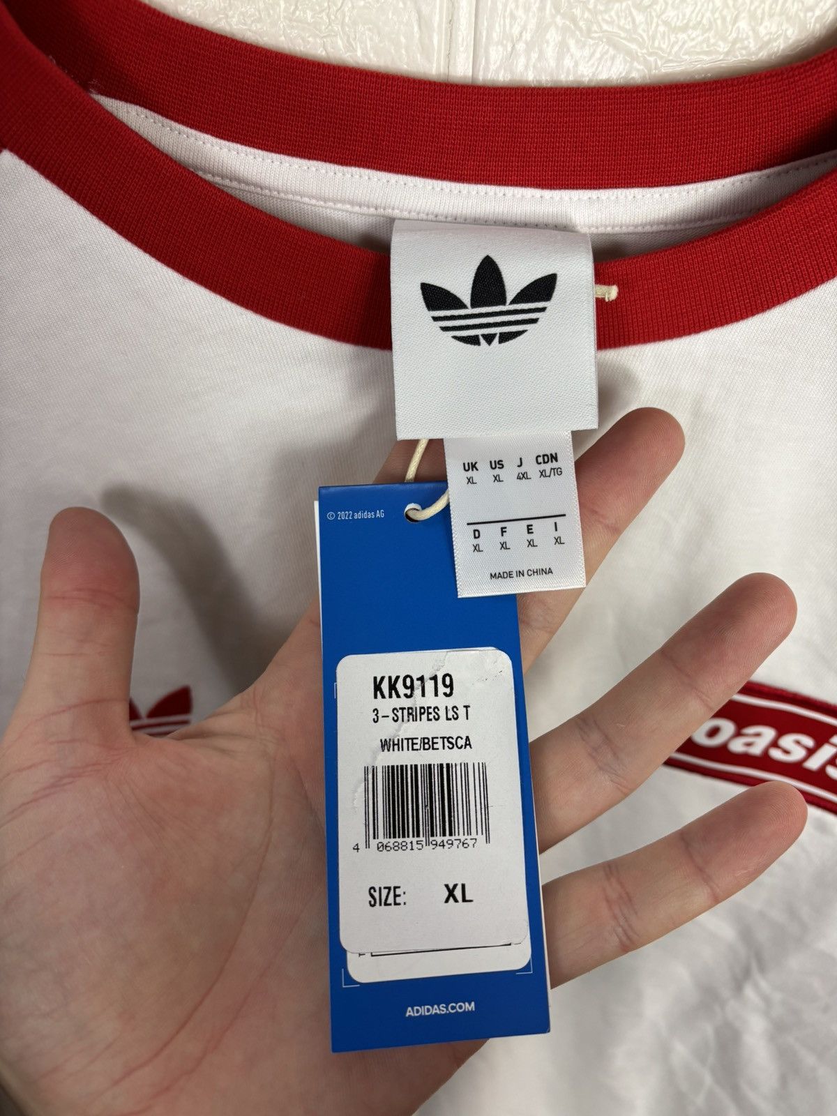 Adidas Adidas Oasis Long Sleeve 3-Stripes T-Shirt Red White Size XL Size US XL / EU 56 / 4 - 8 Thumbnail