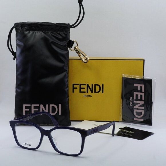 Fendi Fendi FE50016I 090 Eyeglasses Midnight Blue 52mm Square Size ONE SIZE - 9 Thumbnail