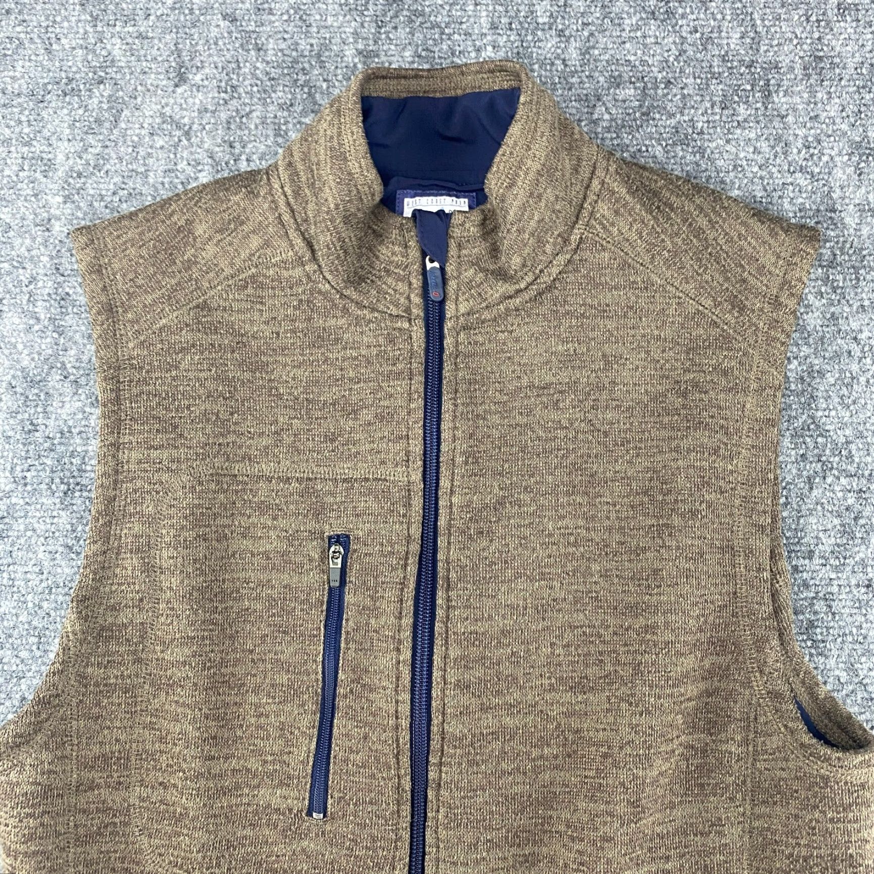 johnnie-O johnnie-O Wes Vest Mens Small S Brown Full Zip Fleece Pockets Lined Golf Size US S / EU 44-46 / 1 - 2 Thumbnail