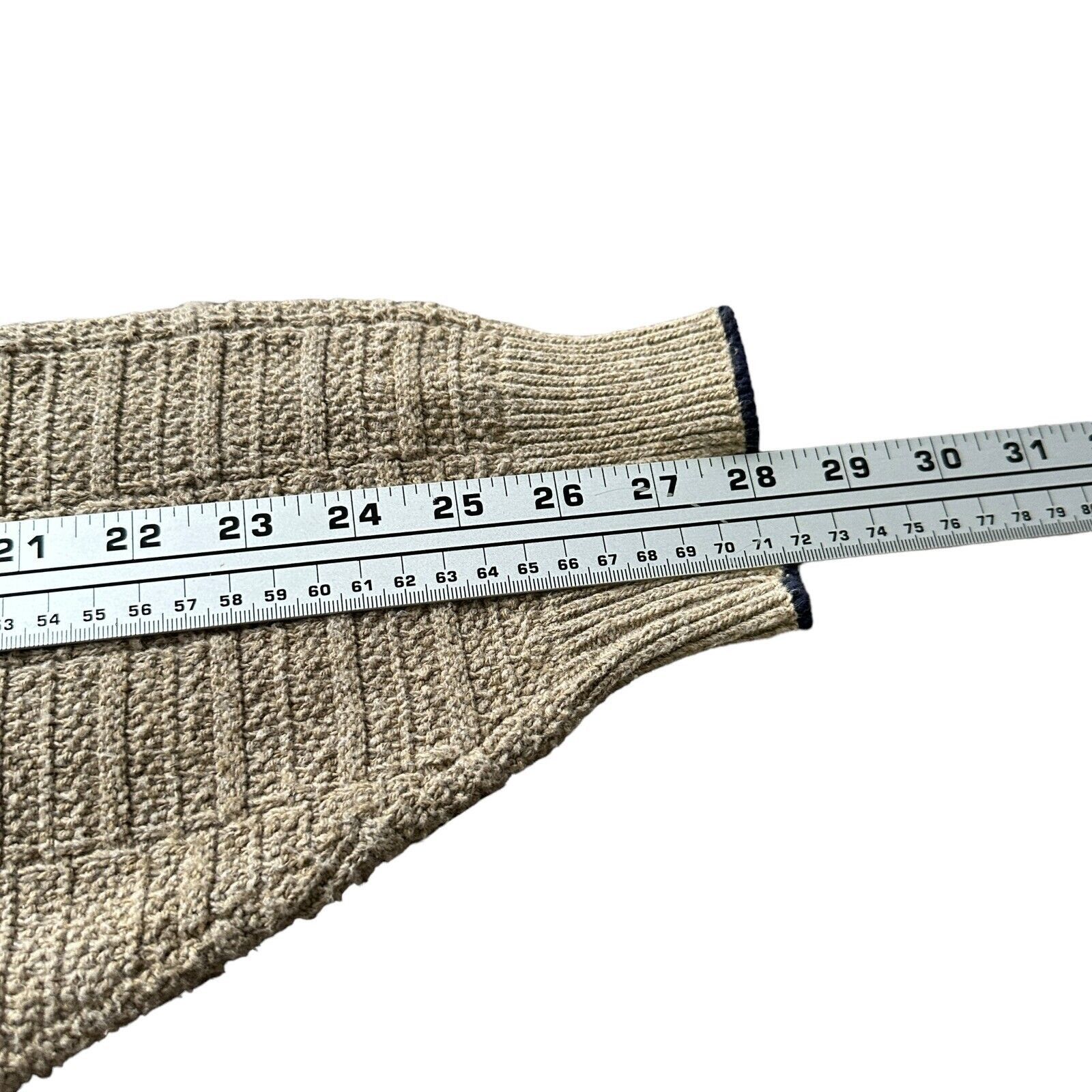 The Unbranded Brand Vintage Fairway Sweater Men's XL Beige Knit Cotton Crew Neck Size US XL / EU 56 / 4 - 8 Thumbnail