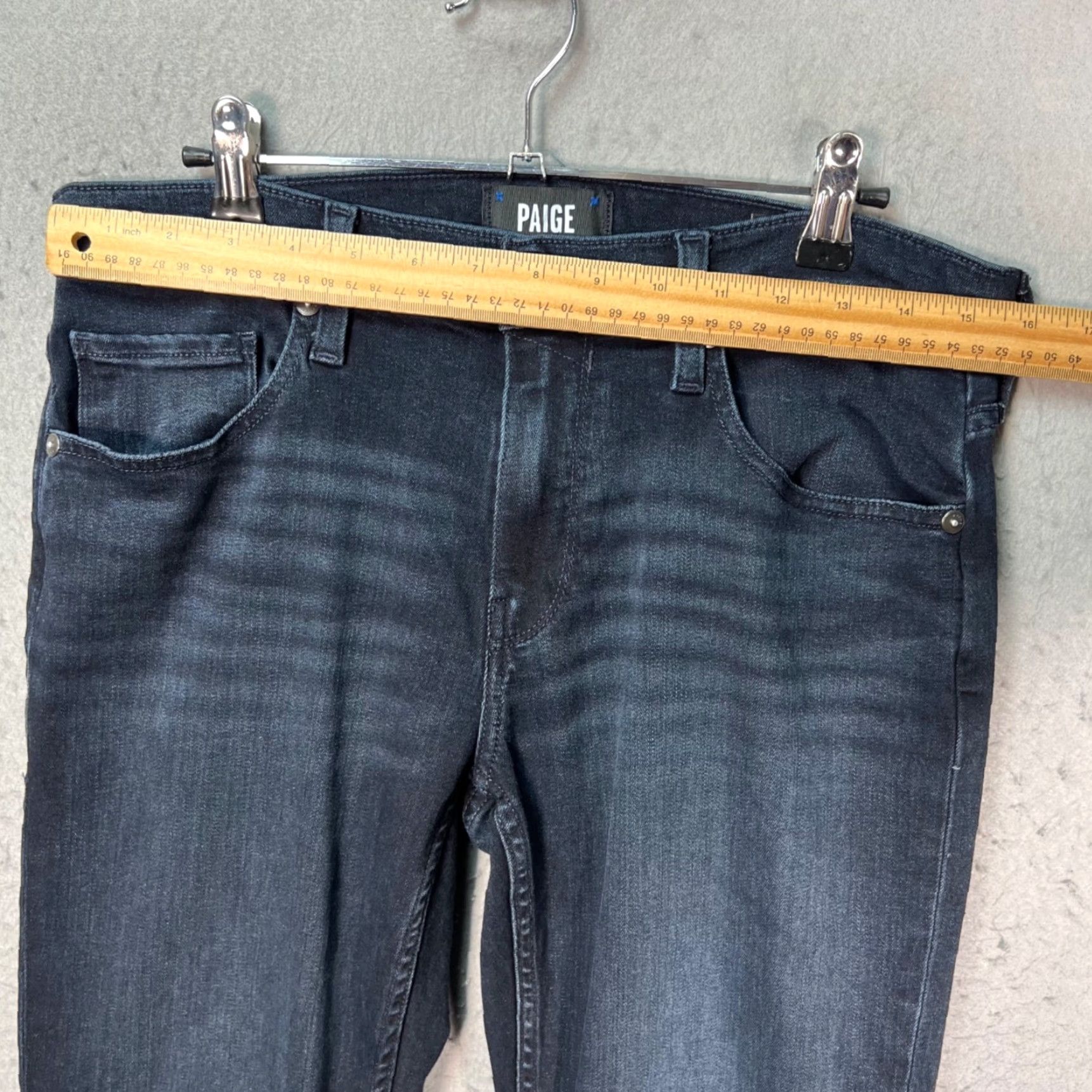 Paige Paige Federal Jeans Slim Straight Dark Wash Denim Mens 30 Regular Blue 5-Pocket Stretch Slim Inseam 30 Fashion Vintage? No Size US 30 / EU 46 - 7 Thumbnail