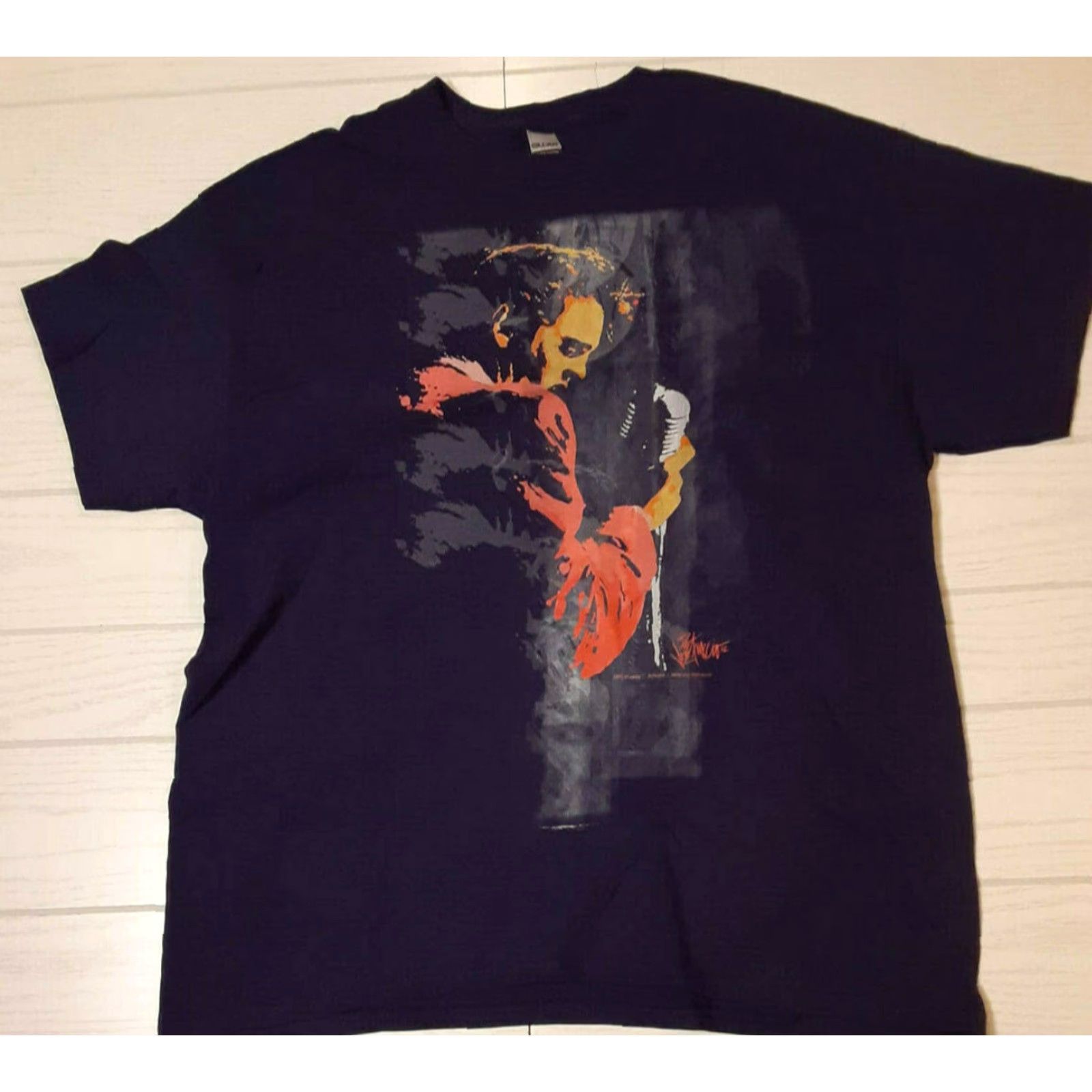 Gildan VINTAGE Elvis Presley Artwork T-Shirt gildan art by Joe Petruccio 2016 XL Black Mens Short Sleeve 29in 23in pit to pit Size US XL / EU 56 / 4 - 2 Thumbnail