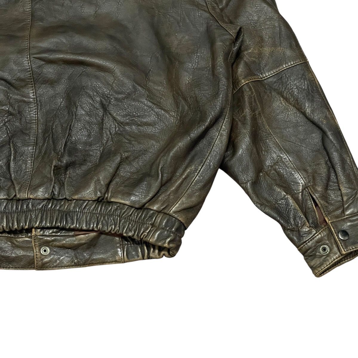 Leather Vintage Zufolo Sheepskin Flight Leather Bomber Jacket Size US L / EU 52-54 / 3 - 15 Thumbnail