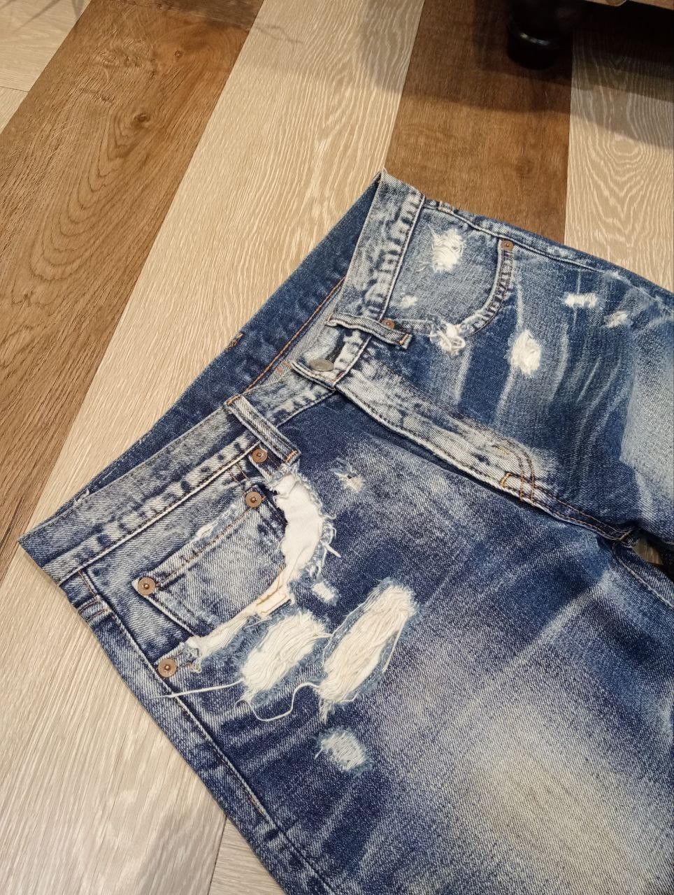 Japanese Brand RNA THE ALTERNATIVE SYNDROME BLUE DISTRESSED DENIM PANTS Size US 31 - 5 Thumbnail