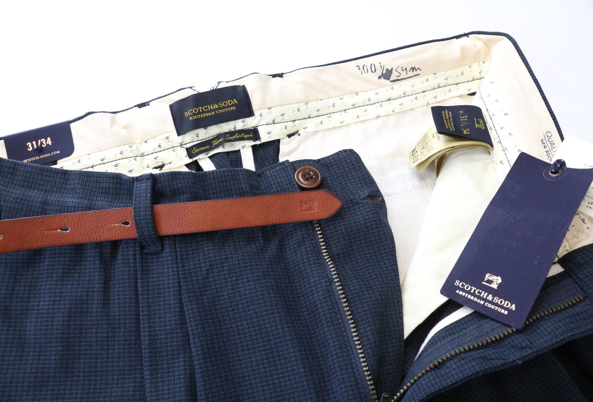 Scotch & Soda STUART W31/L34 Grey Slim Melange Trousers 75911 Size US 31 - 3 Thumbnail