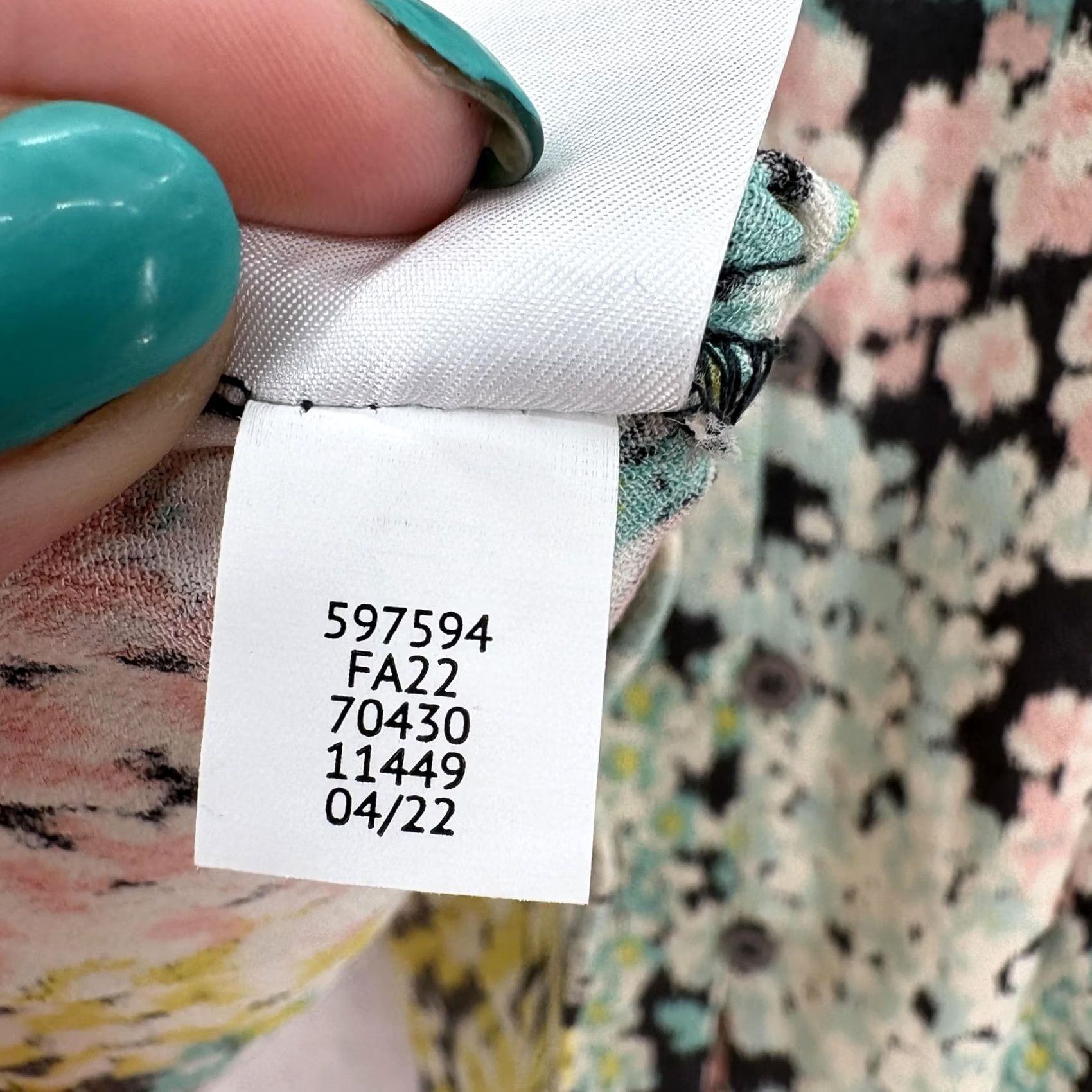 Loft Loft Womens Large Multicolor Floral Scoop Neck Button Front Long Sleeve Size L / US 10 / IT 46 - 7 Thumbnail