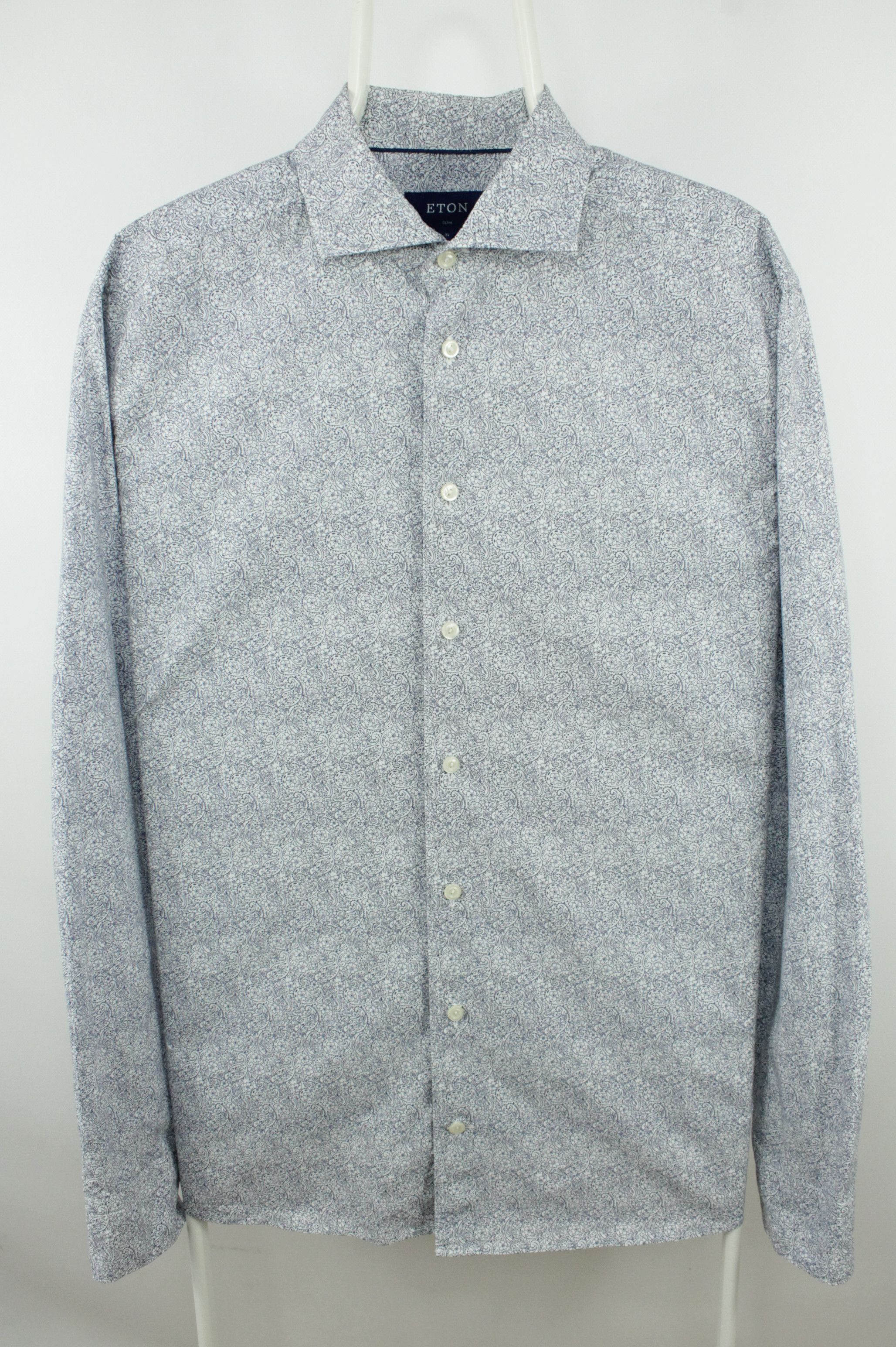 Designer × Eton ETON Paisley Print Poplin Cotton Slim Fit Dress Shirt Men's Size US XL / EU 56 / 4 - 1 Thumbnail