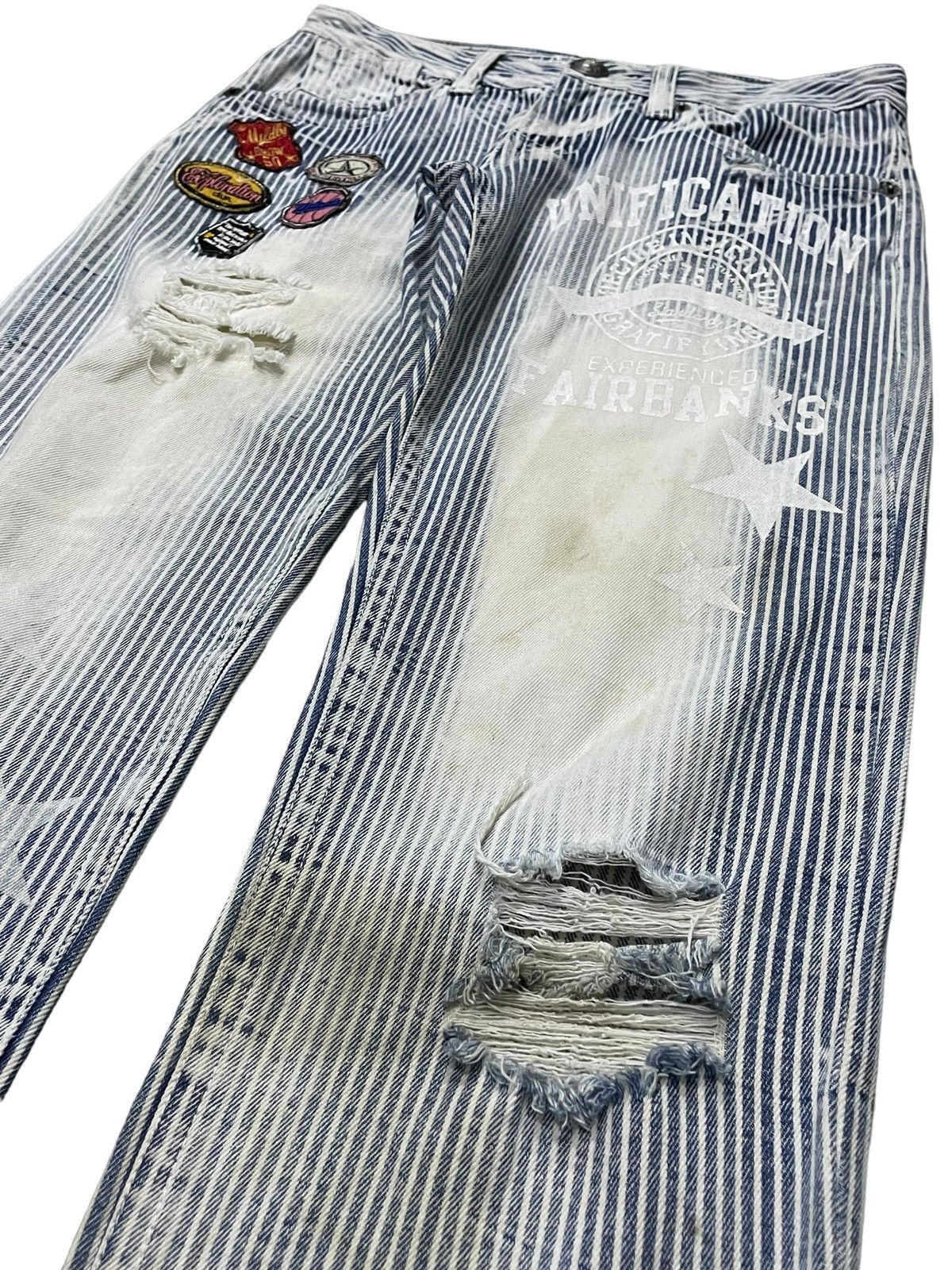 Hysteric Glamour × Japanese Brand The Vintage Standard Japan Hickory Distressed Laser Jeans Size US 30 / EU 46 - 9 Thumbnail