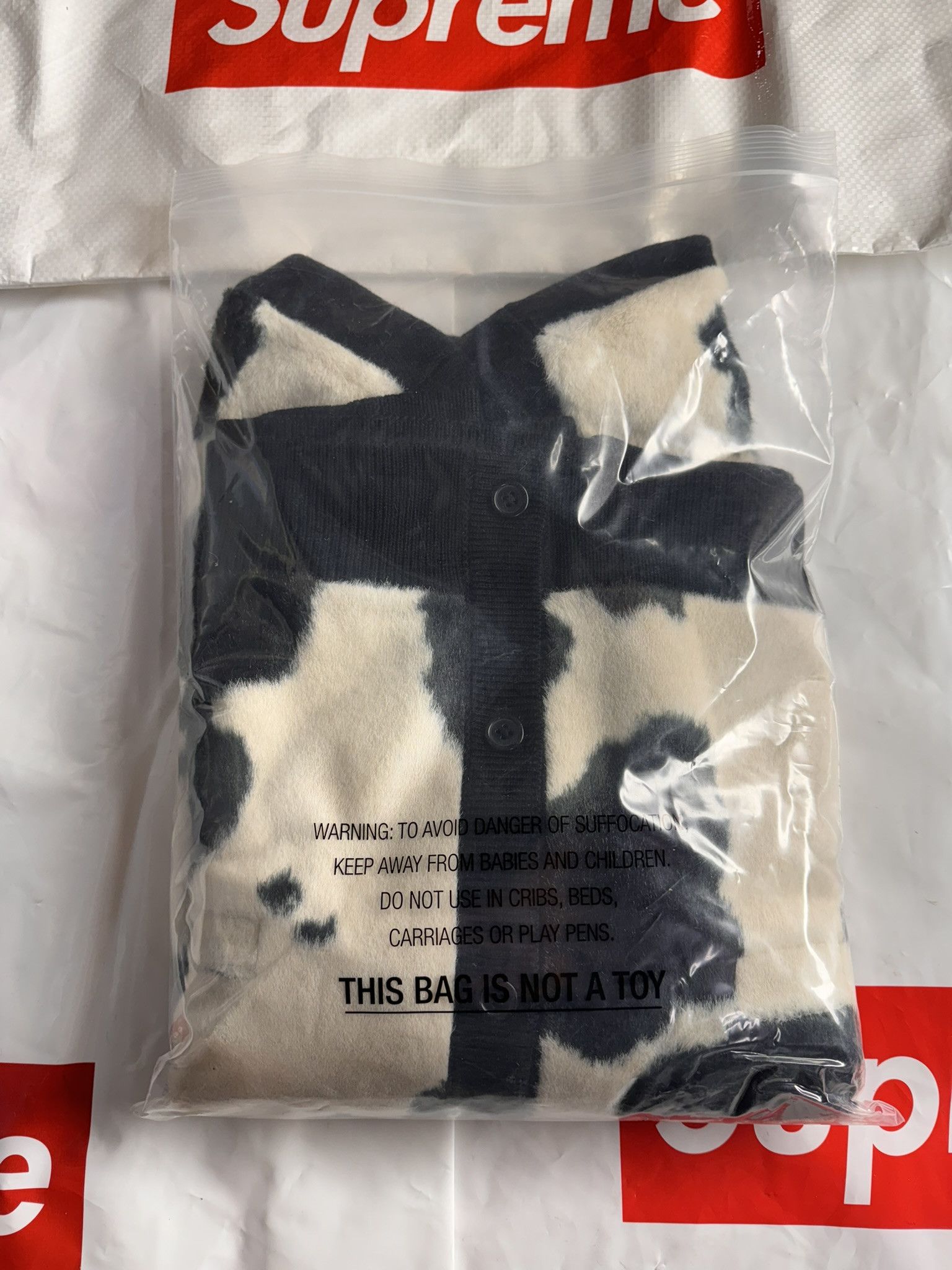 Supreme Supreme Cow Print Cardigan Black Medium size | Grailed