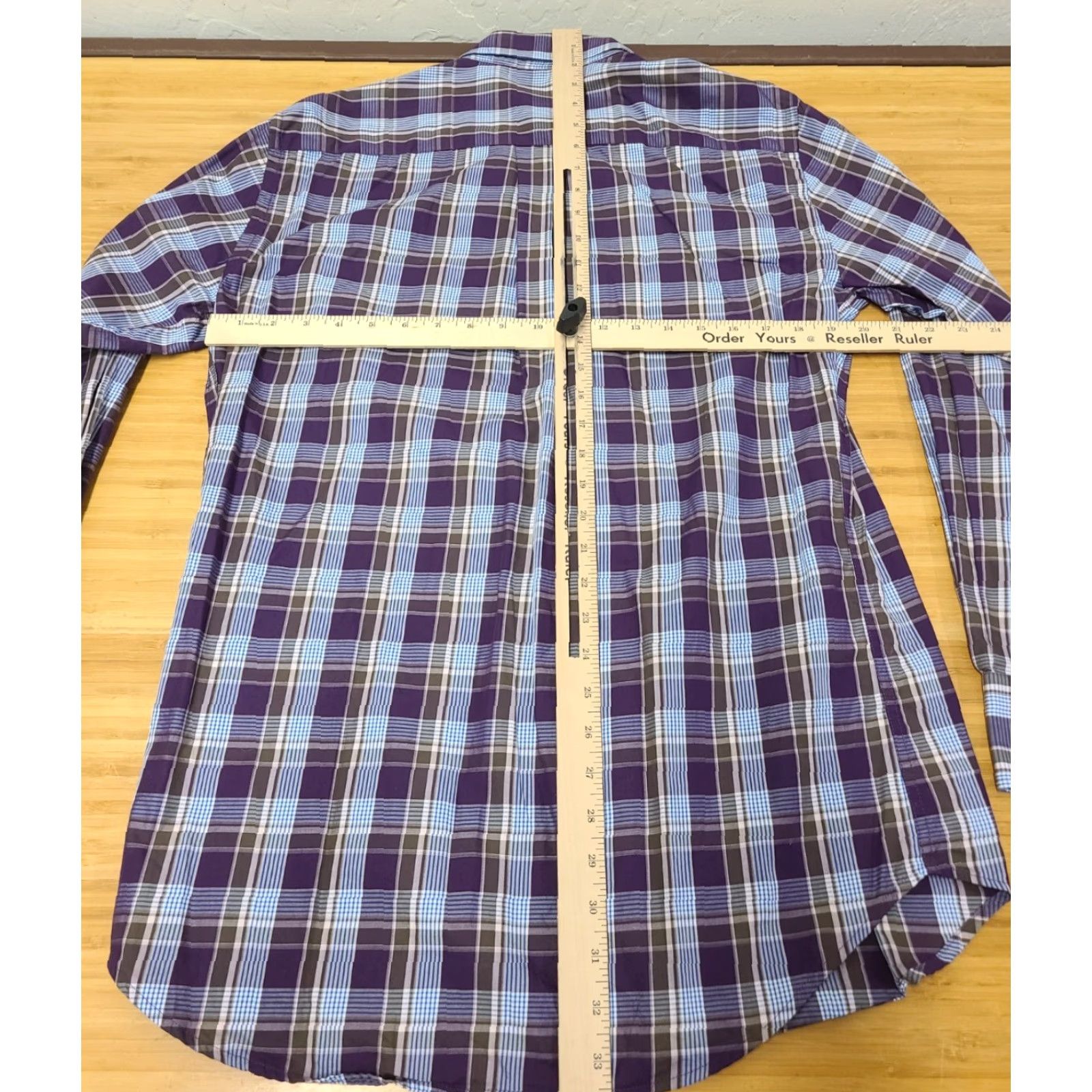 Peter Millar Peter Millar Shirt Mens Regular M Purple Blue Plaid Button-Down Collared Long Sleeve Casual Preppy Logo Pocket Size US M / EU 48-50 / 2 - 6 Thumbnail