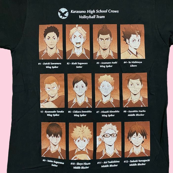 Cartoon Network Haikyuu Volleyball Team Roster Anime Poster Tee M | Grailed