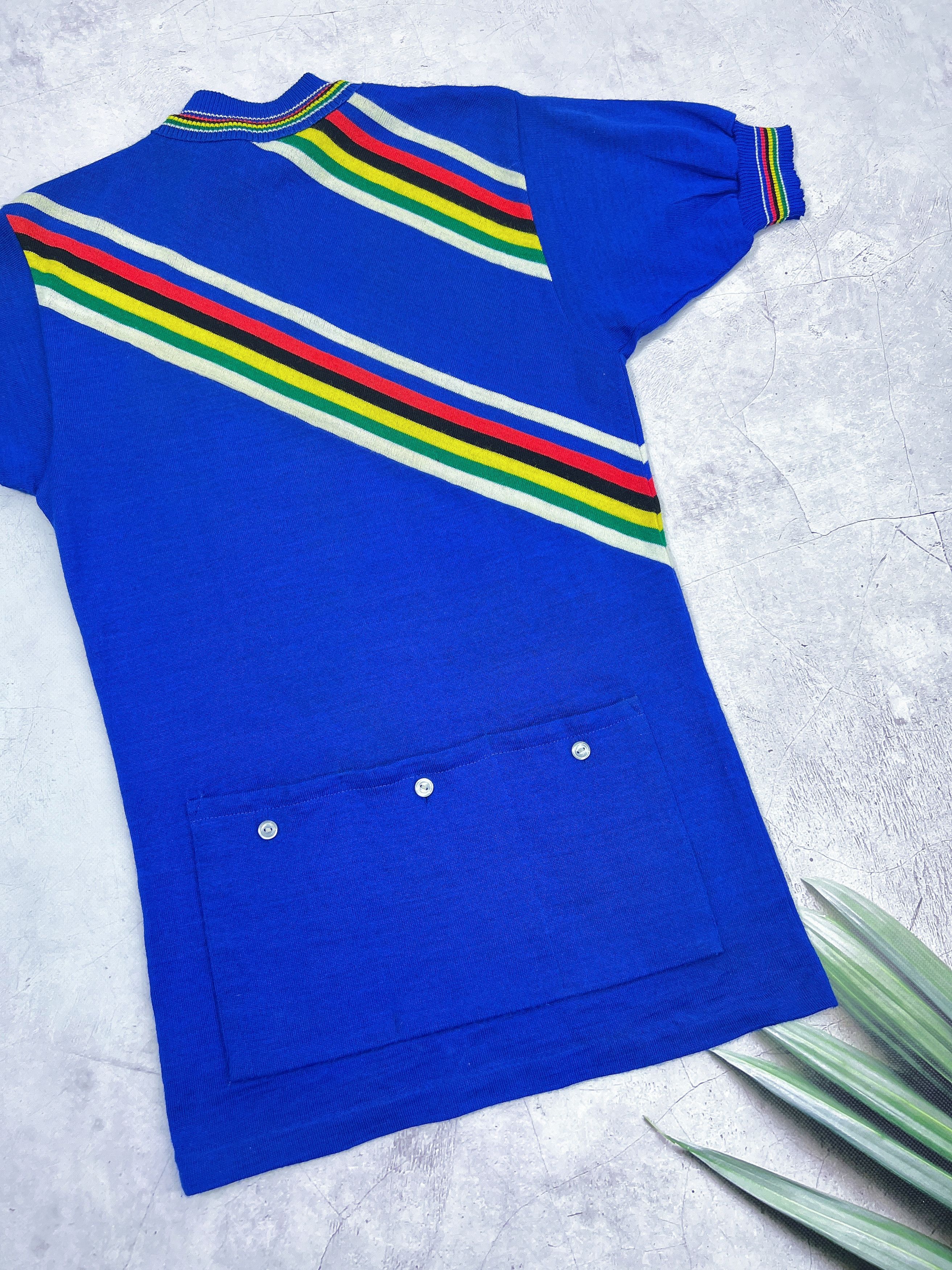 Sports Specialties × Vintage 80s Rainbow Сycling Jersey Italy Team Moa Sport Size US S / EU 44-46 / 1 - 13 Thumbnail