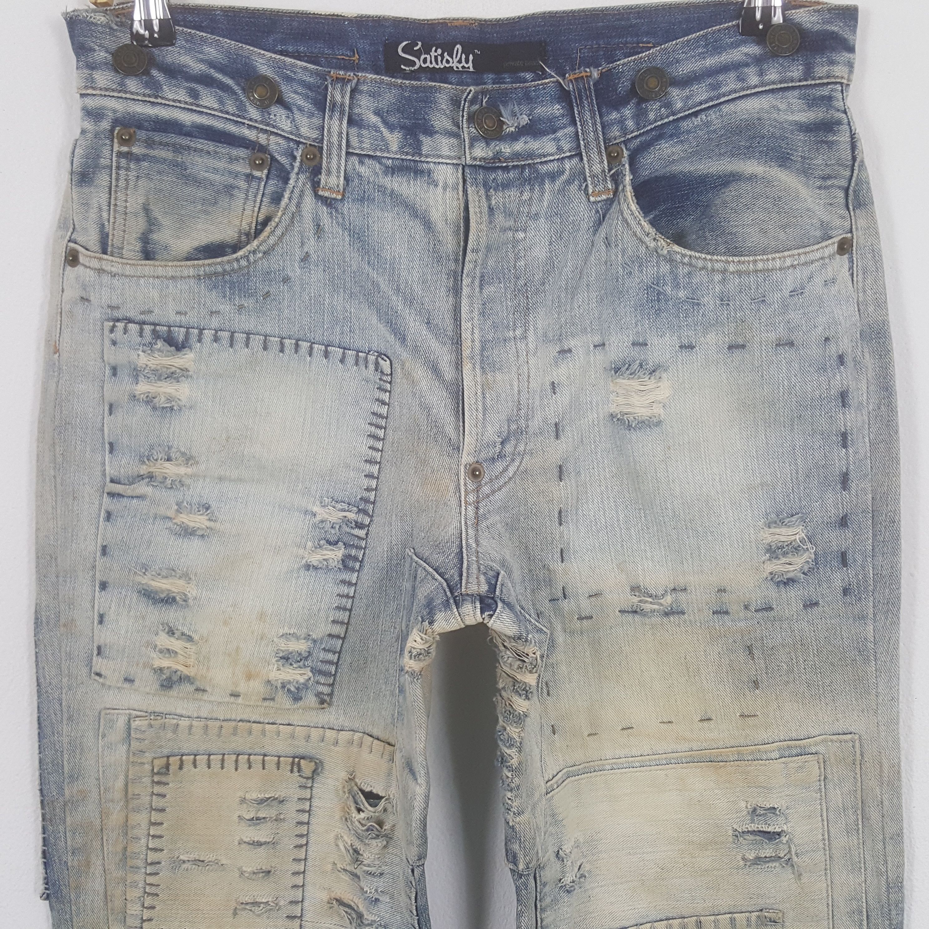 Satisfy Vintage Satisfy Private Brand Distressed Patches Denim Jean Size US 30 / EU 46 - 2 Thumbnail