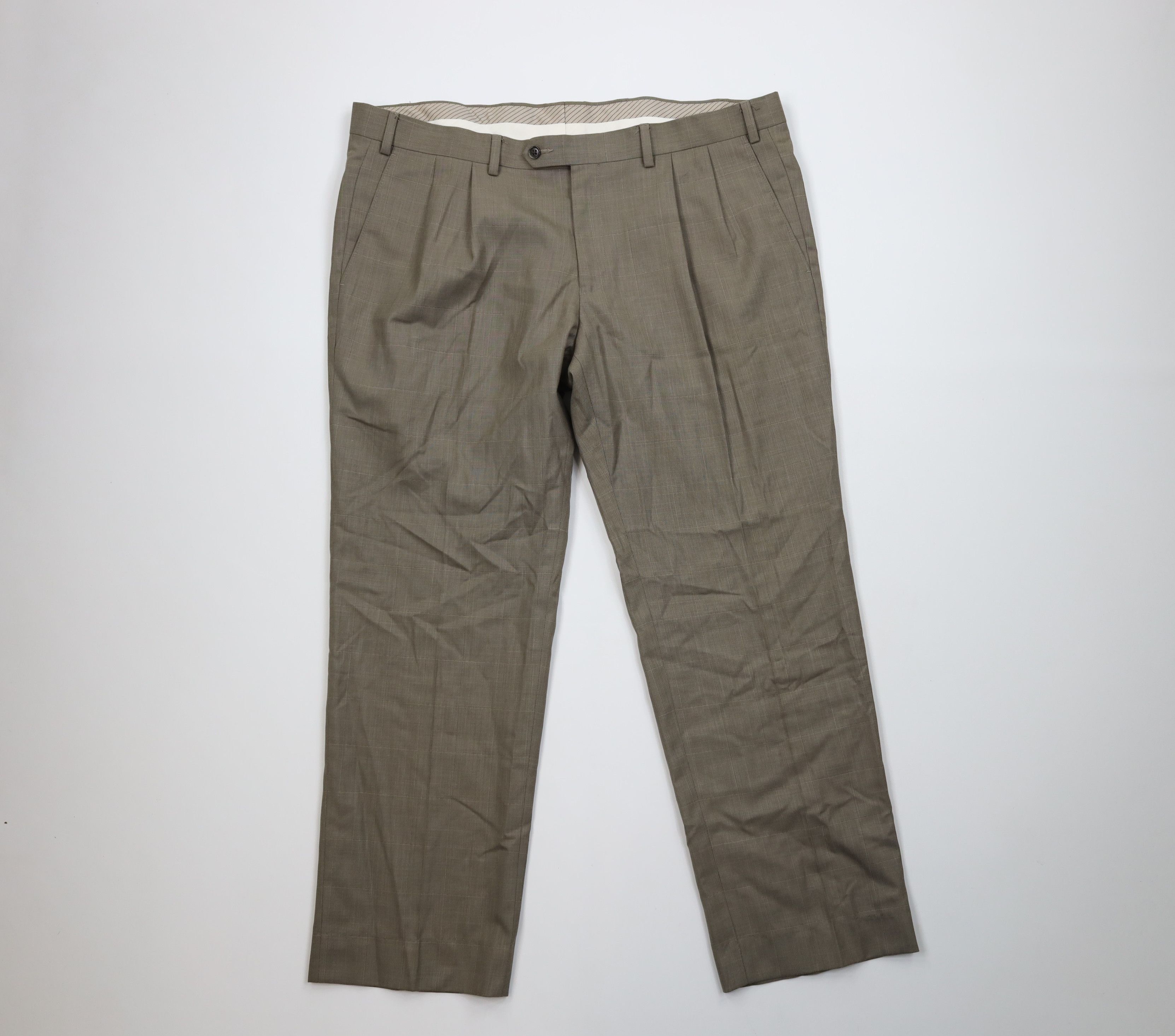 Ralph Lauren Vintage Ralph Lauren Knit Wide Leg Chino Pants Beige Plaid Size US 38 / EU 54 - 1 Thumbnail