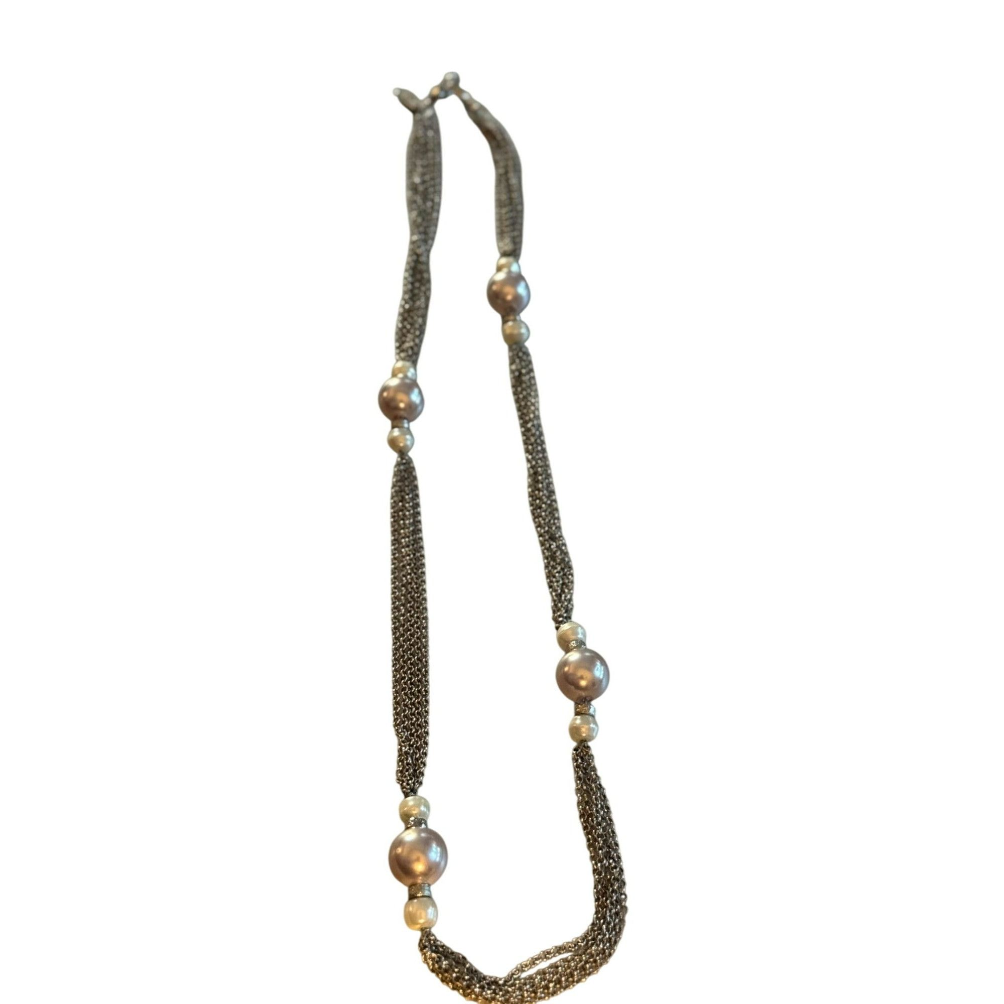 Talbots Signed Talbots Multi-Strand Silver-Tone Chain Necklace With Size ONE SIZE - 1 Thumbnail