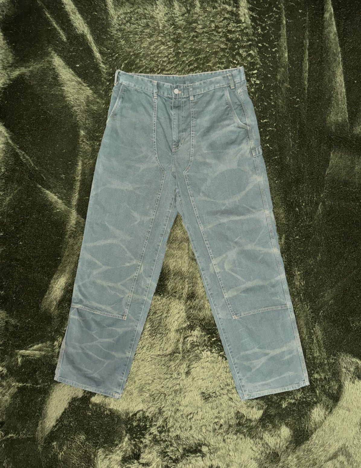 thisisneverthat [XL] Thisisneverthat Crack printed Double Knee Pants Green Size US 36 / EU 52 - 1 Thumbnail