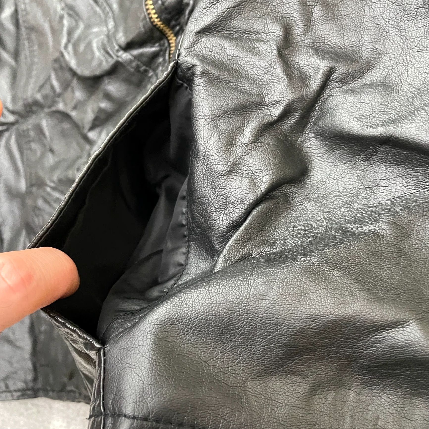 Calvin Klein Calvin Klein Faux Leather Jacket Coat Womens Large Black Full Zip Pockets City Classic 90s Outdoor Size L / US 10 / IT 46 - 4 Thumbnail