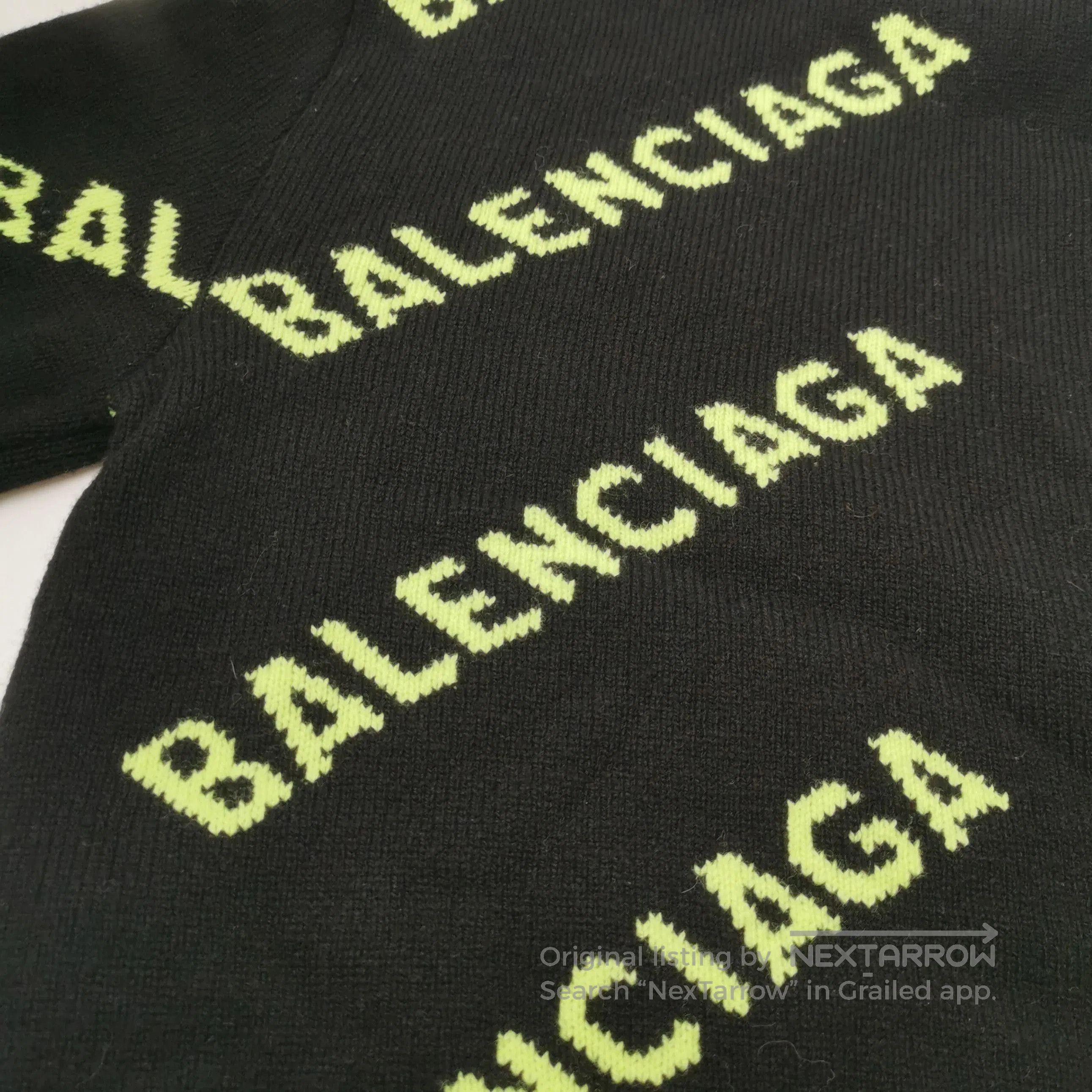 Balenciaga Balenciaga Wool Blend Logo Print Crewneck Sweater L. Size L / US 10 / IT 46 - 1 Thumbnail