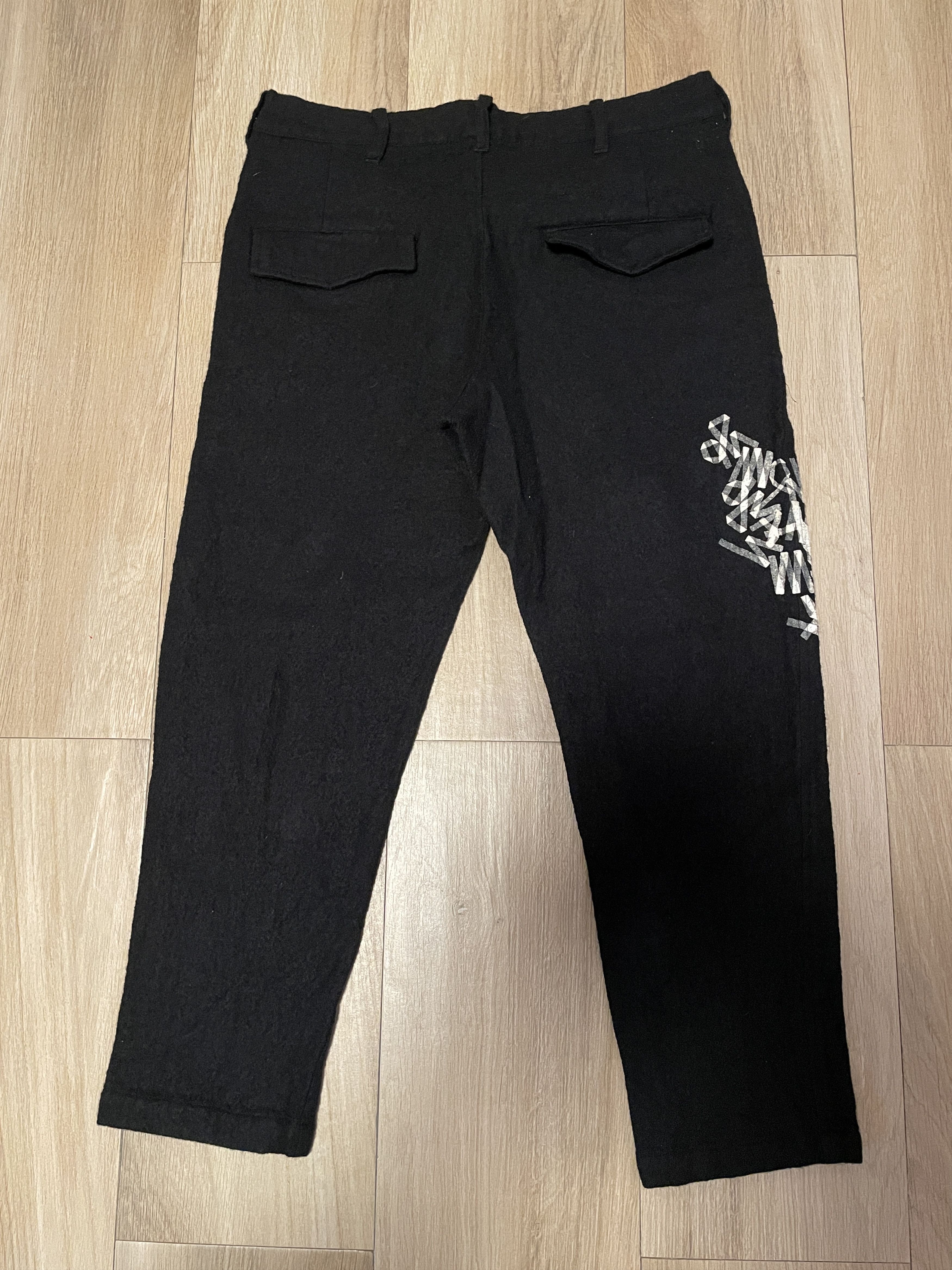 Yohji Yamamoto Yohji Yamamoto Lo-Waist Print Cropped Pants Size US 34 / EU 50 - 7 Thumbnail