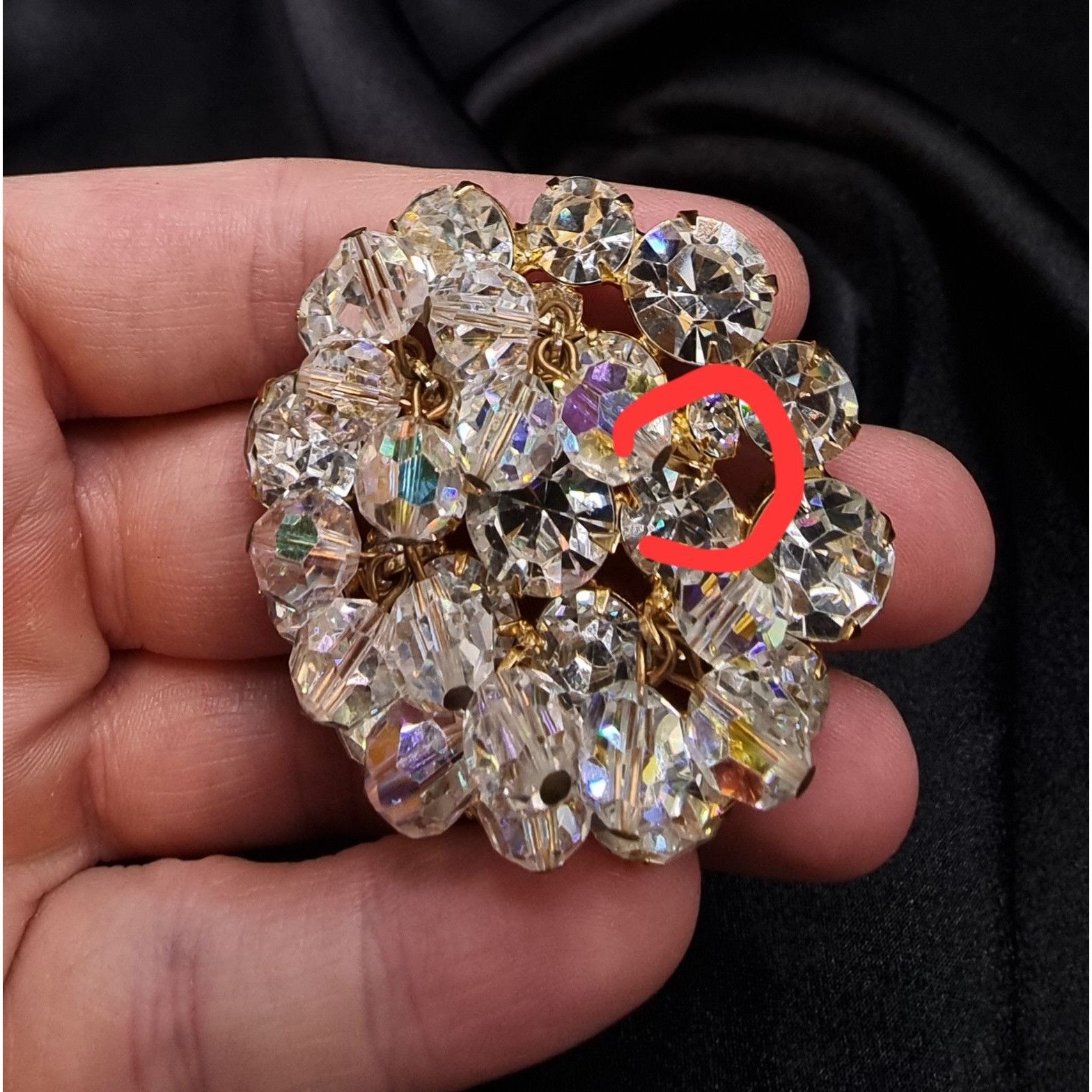Vintage Vintage 1960s JULIANA Aurora Borealis Crystal Gold-Tone Roun Size ONE SIZE - 5 Thumbnail