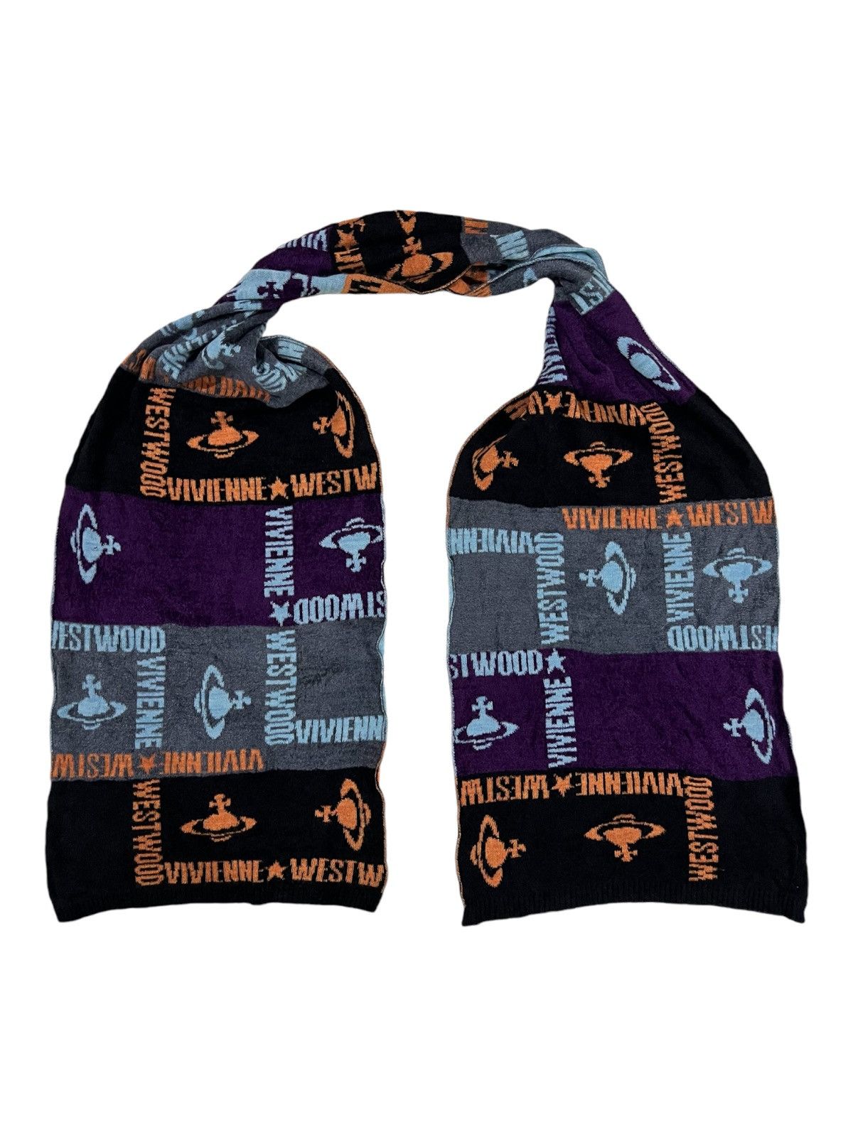 Vivienne Westwood OG VW Man Crazy Patchwork Multicolor Jacquard Scarf Winter Size ONE SIZE - 3 Thumbnail