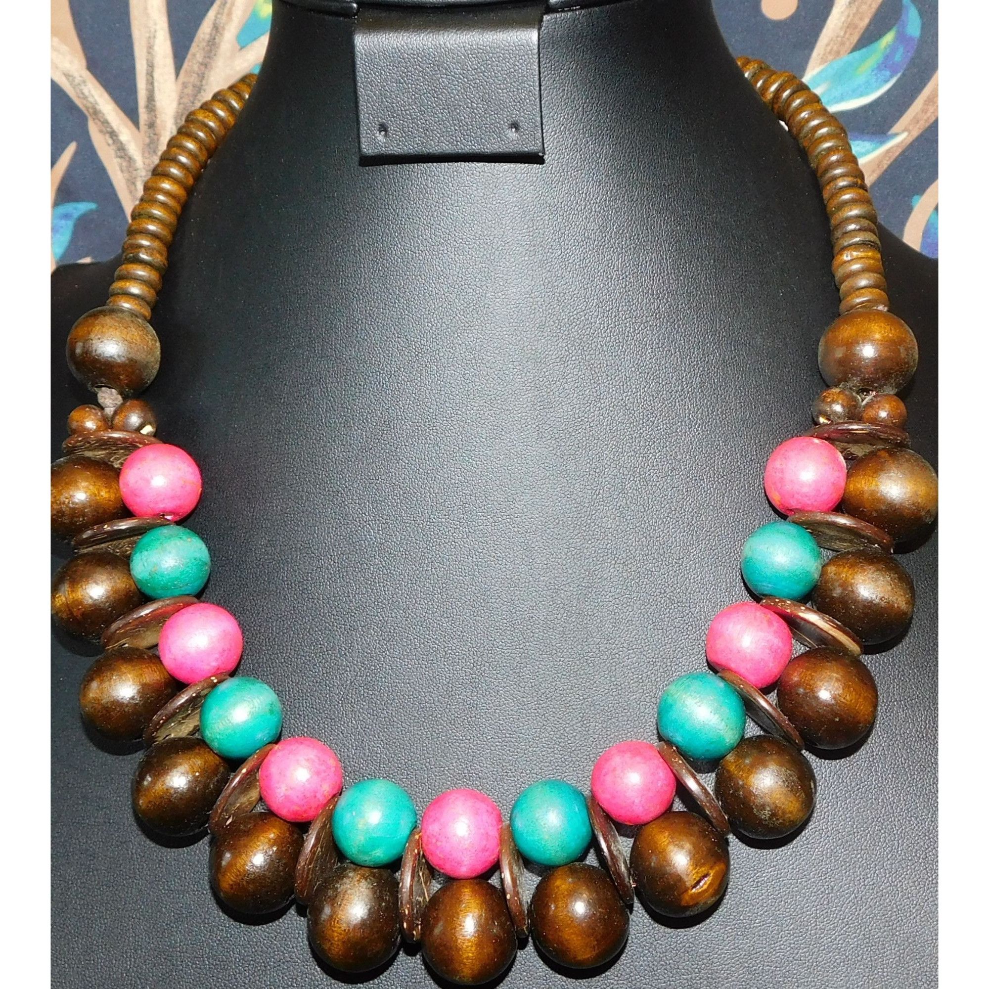 Other Vintage Wooden Beaded Statement Necklace Size ONE SIZE - 1 Thumbnail