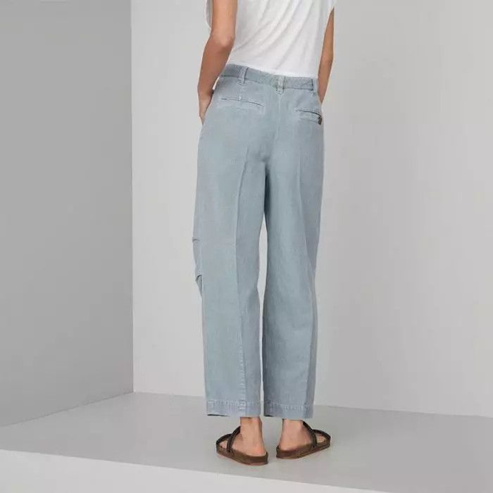 Brunello Cucinelli o1la1rc1a0425 Lady Dyed Pants in Powder Blue Size 28" / US 6 / IT 42 - 2 Thumbnail