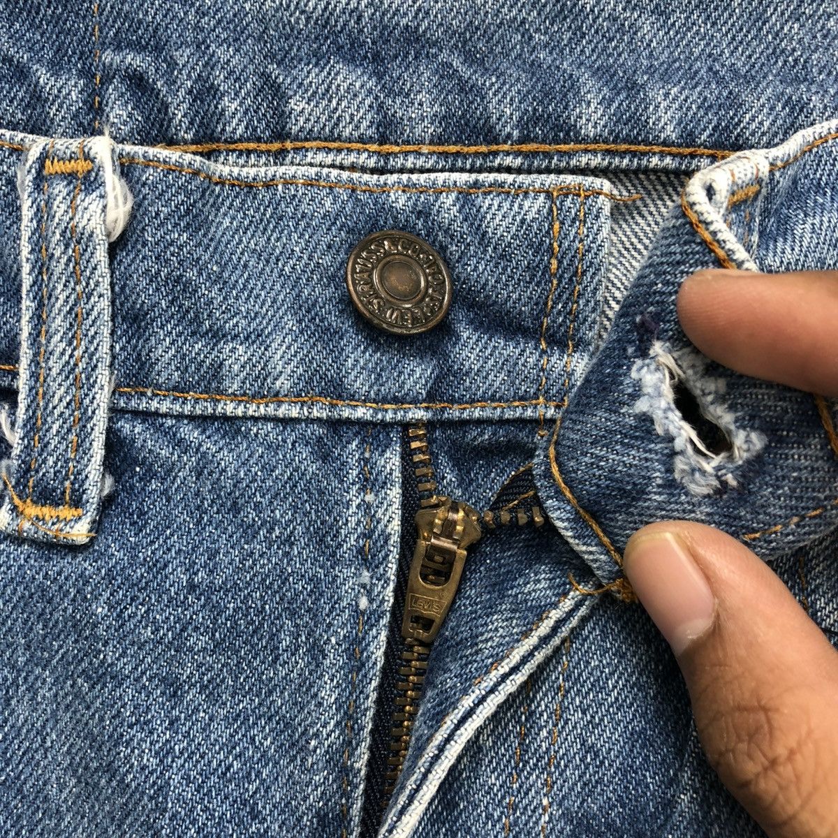 Levi's × Levi's Vintage Clothing 🇺🇸80’s Vintage Levis 501 #552 30x31 Straight Leg Blue Jeans Size US 29 - 11 Thumbnail