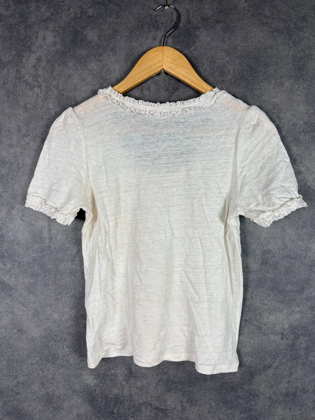 Vintage Claudie Pierlot Paris Linen Blouse Cream Lace Size S / US 4 / IT 40 - 5 Thumbnail