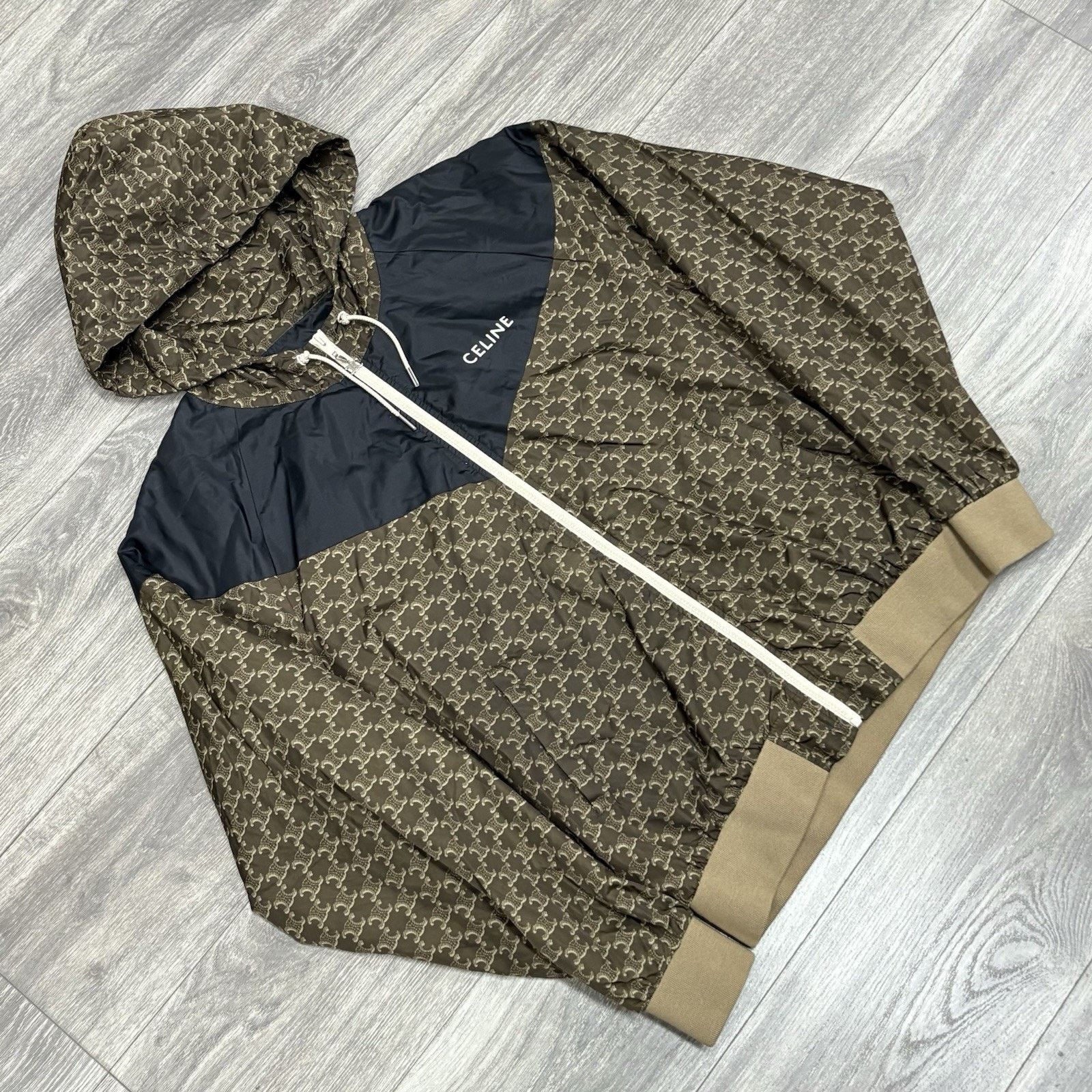 Celine Celine Blouson Monogram Triomphe Windbreaker ' Brown Black ' Size US L / EU 52-54 / 3 - 2 Thumbnail