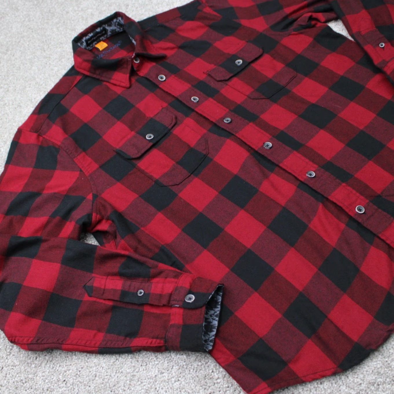Vintage Tailor Vintage Shirt Mens Large Red/Black Plaid Flannel Button-Up Casual Preppy Jacket? Size US L / EU 52-54 / 3 - 7 Thumbnail