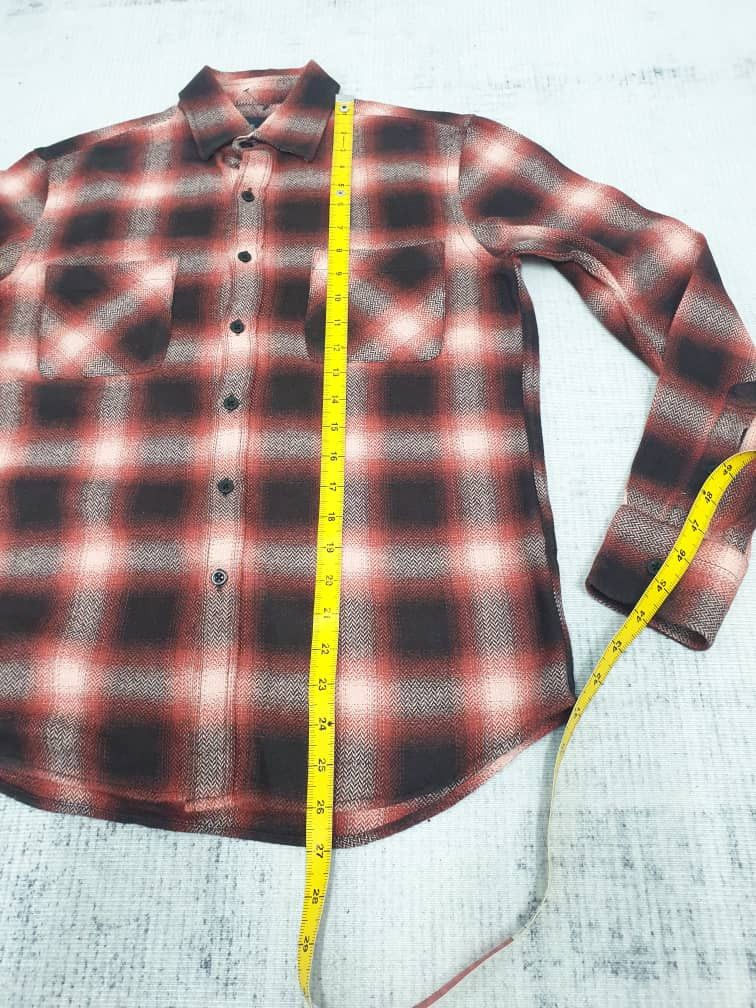 Japanese Brand 💥Collective red checkered flannel shadow shirt Size US M / EU 48-50 / 2 - 8 Thumbnail