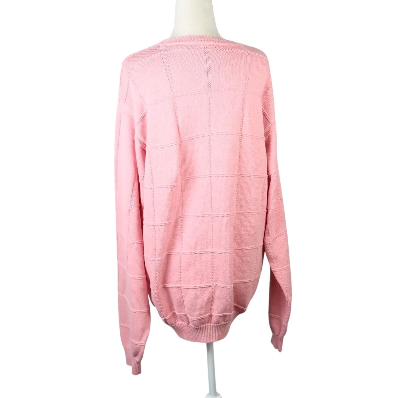 Izod VINTAGE Izod Pink Cotton Grid Pullover Sweater Womens Large 90s Knit Crew Neck Long Sleeve Casual Sweater Mens? Size L / US 10 / IT 46 - 4 Thumbnail