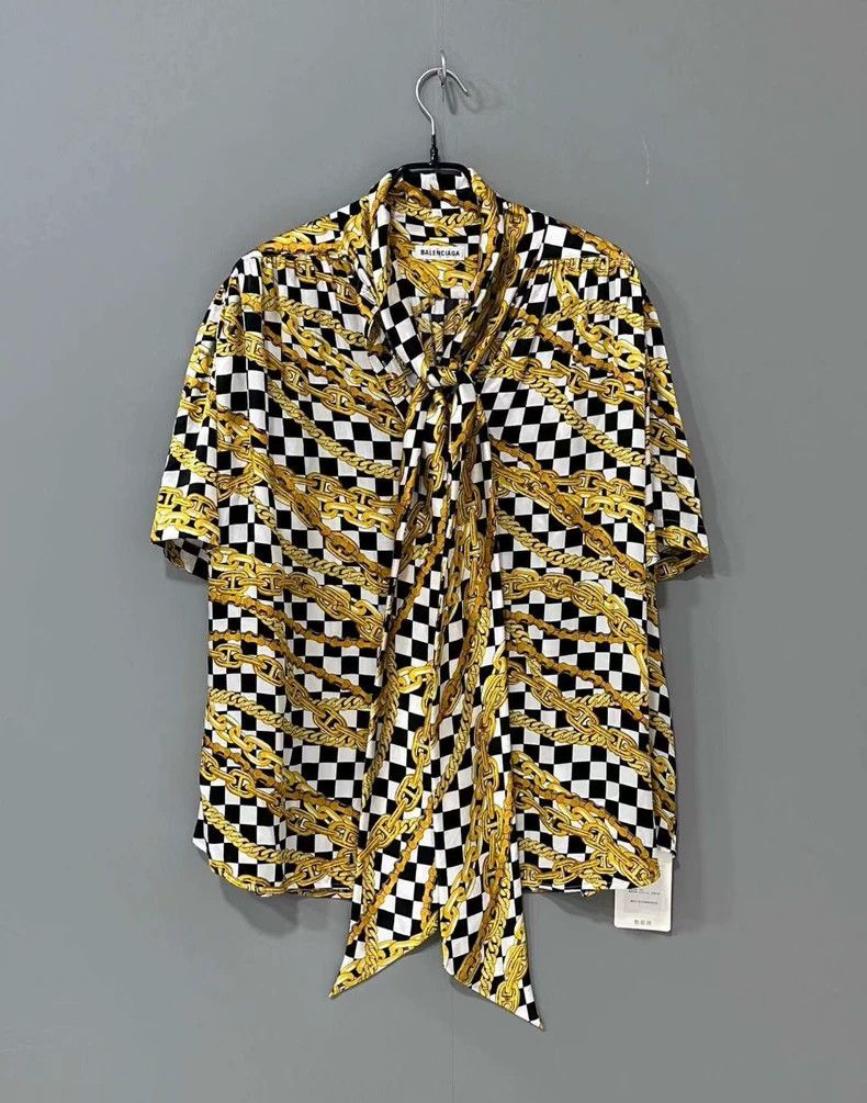 Balenciaga Balenciaga size 34 Chain Silk Ribbon Shirt Size US XS / EU 42 / 0 - 1 Thumbnail