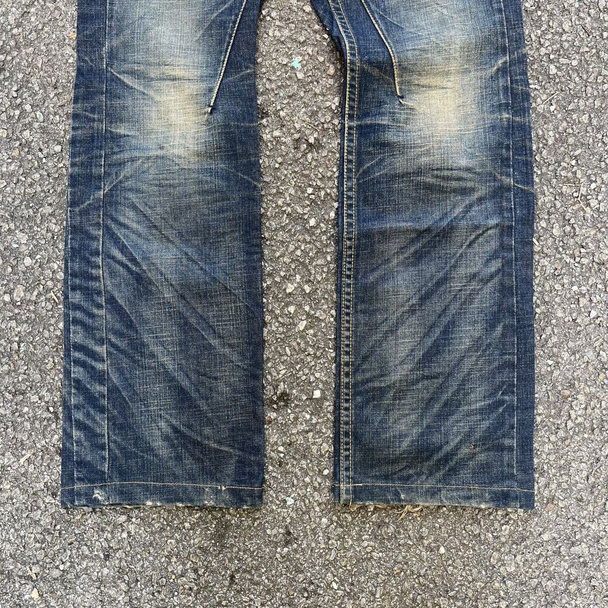 Hysteric Glamour Red Pepper Jeans Gold Label Denim Man’s Clawmark Faded Blue Size US 33 - 6 Thumbnail
