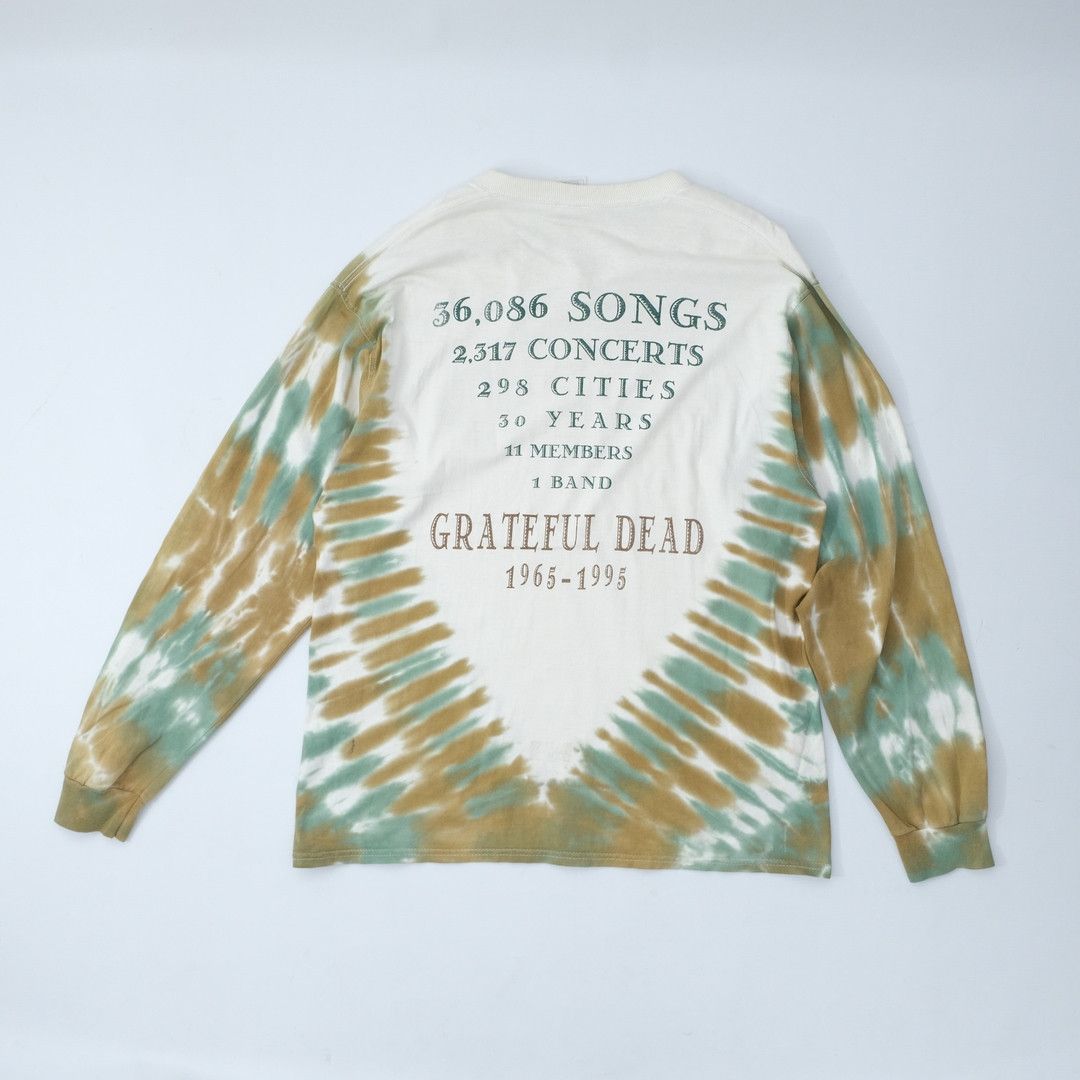 Grateful Dead 1996 Grateful Dead 36086 Songs Green White Long Sleeve Tee Size US L / EU 52-54 / 3 - 3 Thumbnail