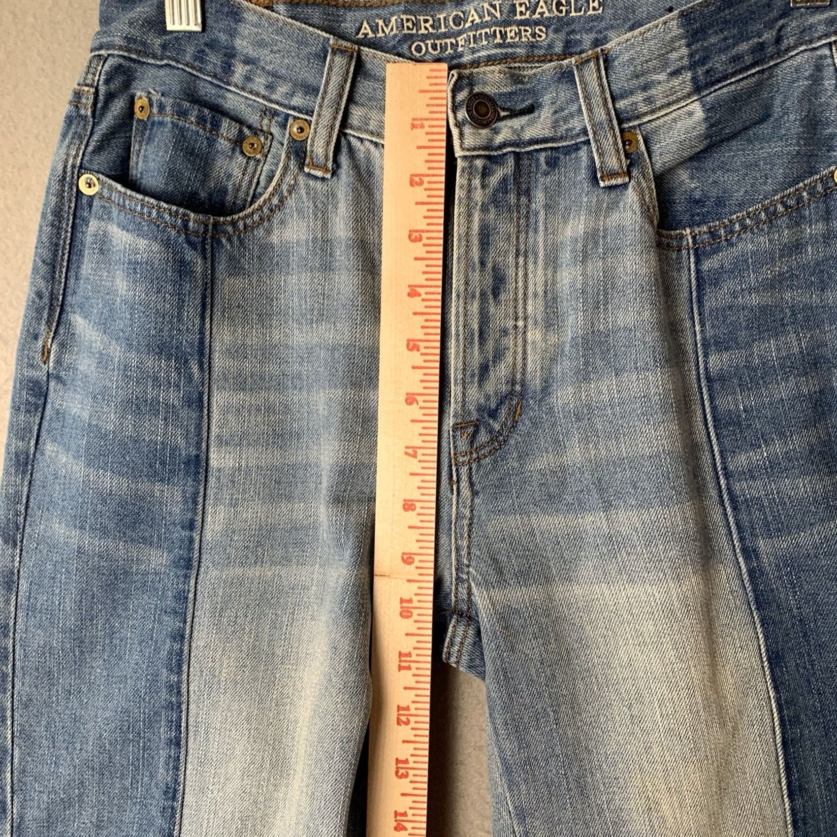 American Eagle Outfitters American Eagle Jeans Women 4 Hi Rise Vintage Blue 2 Tone Button Fly Raw Hem Y2K Jeans Size 27" / US 4 / IT 40 - 7 Thumbnail