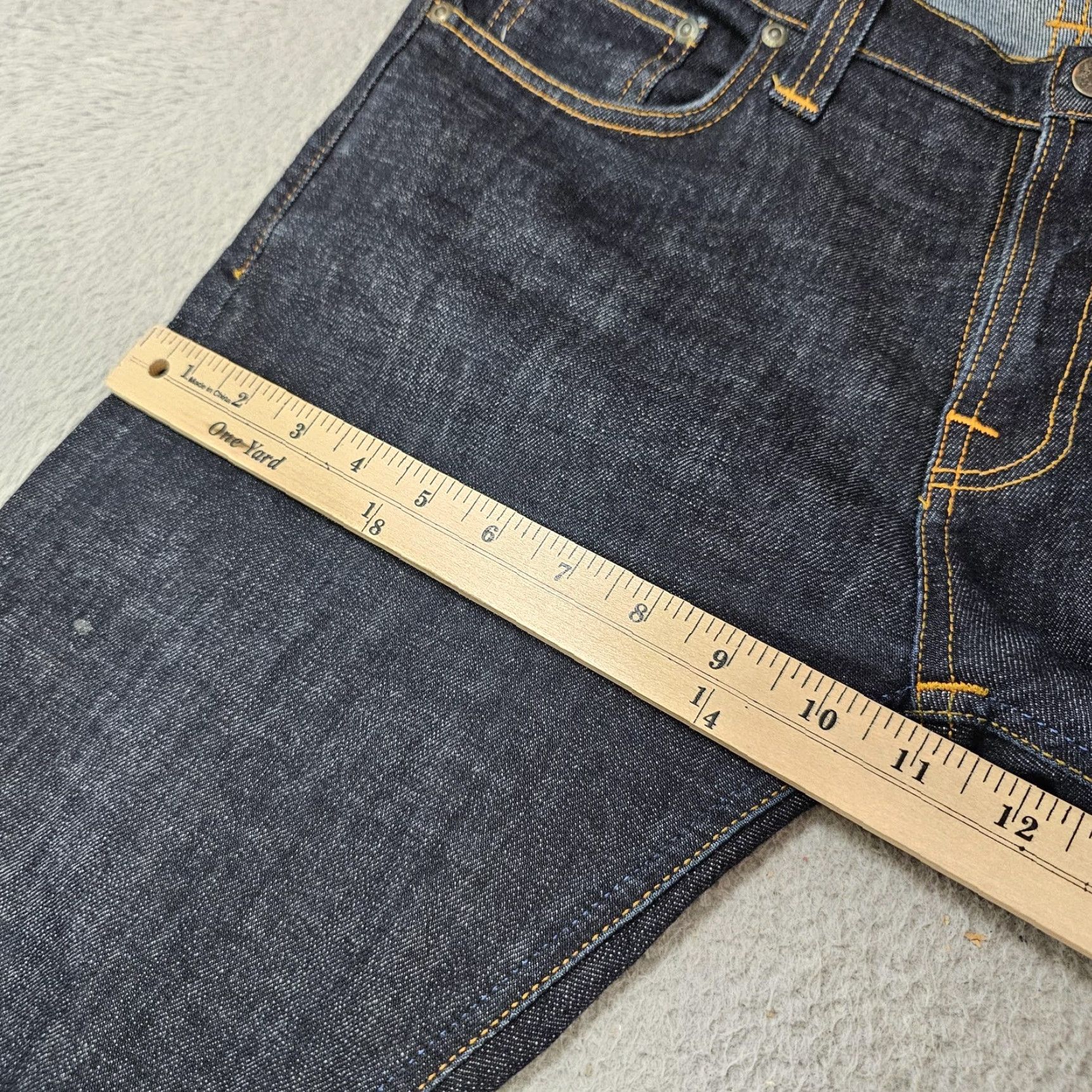 Nudie Jeans Nudie Jeans Mens Jeans 32x34 Dark Indigo Skinny Organic Cotton Twill Rinse Slim Jeans with Pockets Logo Patch Size US 32 / EU 48 - 5 Thumbnail