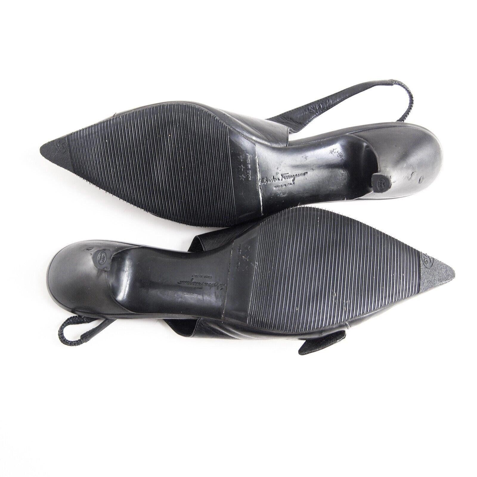 Salvatore Ferragamo Ferragamo Gancio Slingback Sandals Black US 10.5 EU 40.5 C Size US 10.5 / IT 40.5 - 8 Thumbnail