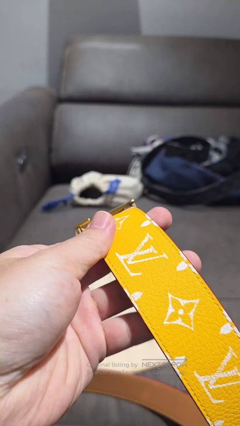 Louis Vuitton Louis Vuitton Fei Dong yellow presbyopic leather belt Size ONE SIZE - 1 Thumbnail