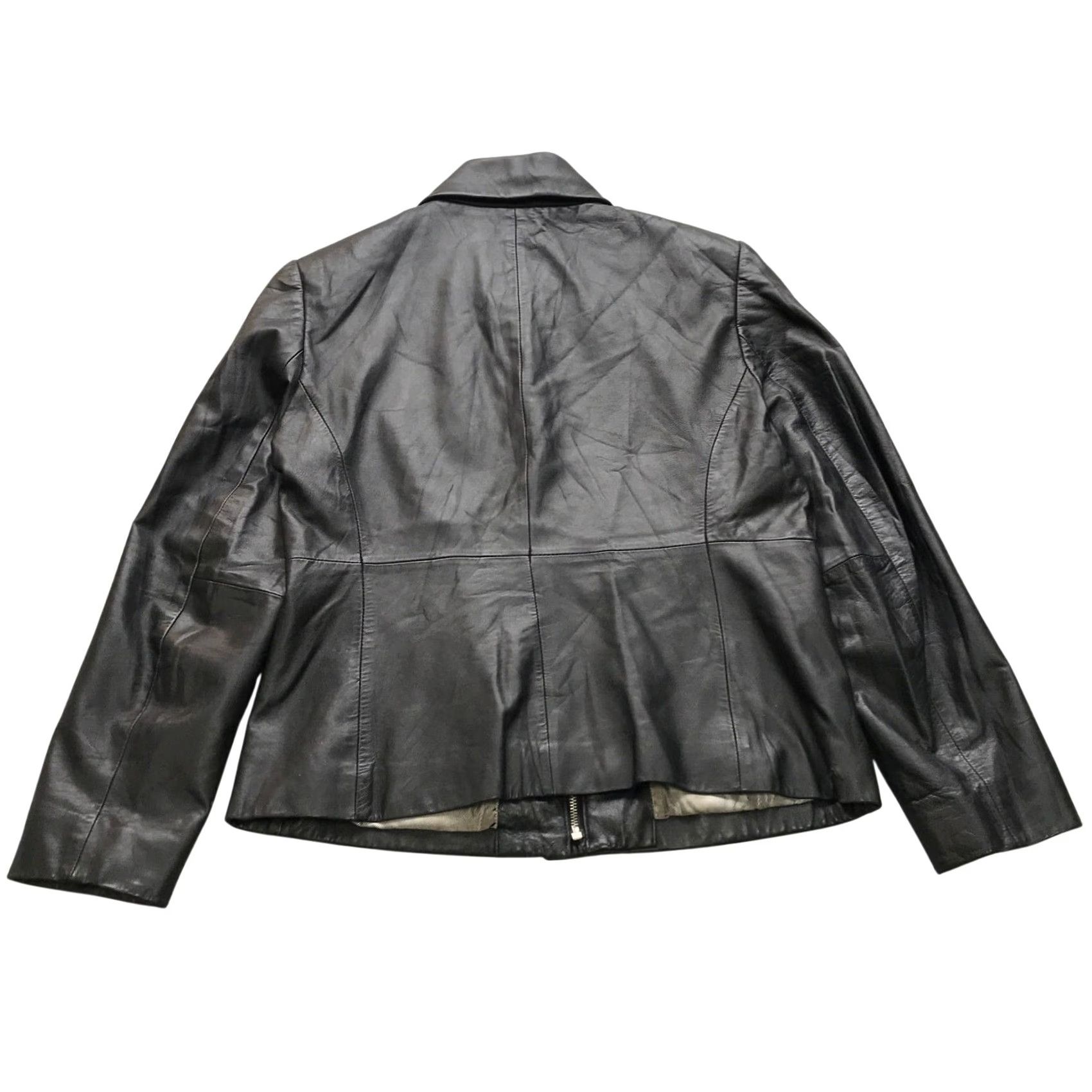 Vintage Valerie Stevens Leather Jacket Women Medium Bomber Black Lined Pockets Zip Short Sleeve Mockup? Size M / US 6-8 / IT 42-44 - 5 Thumbnail