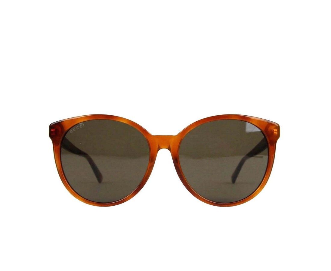 Gucci Women's Brown Mustard Acetate Round Sunglasses Size ONE SIZE - 1 Thumbnail