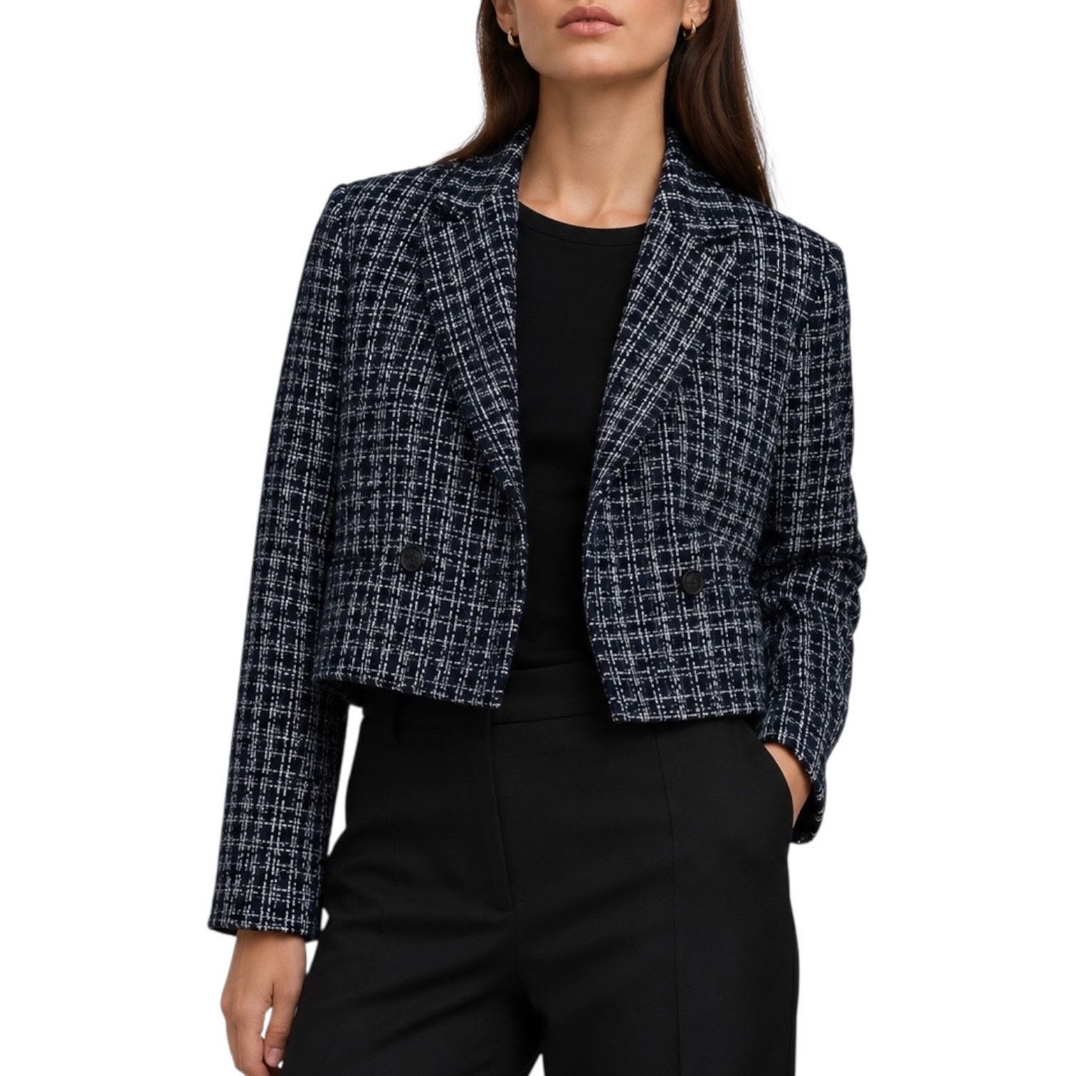 Rag & Bone Rag & Bone Elvy Tweed Double Breasted Blazer Navy Size 12 Size XL / US 12-14 / IT 48-50 - 1 Thumbnail