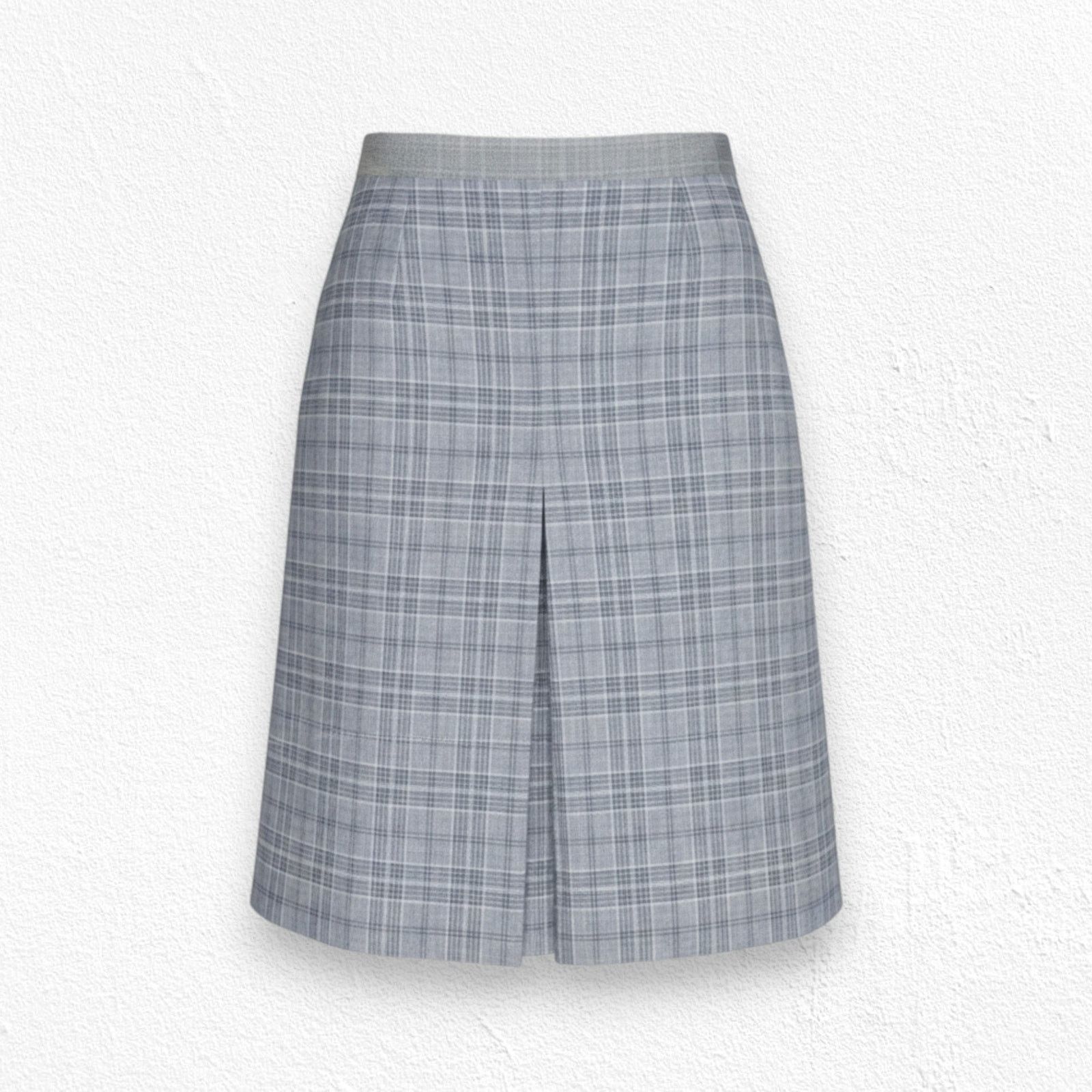 Vintage 1970s Gray Plaid Classic Midi Skirt Size 6 Size 28" / US 6 / IT 42 - 1 Thumbnail