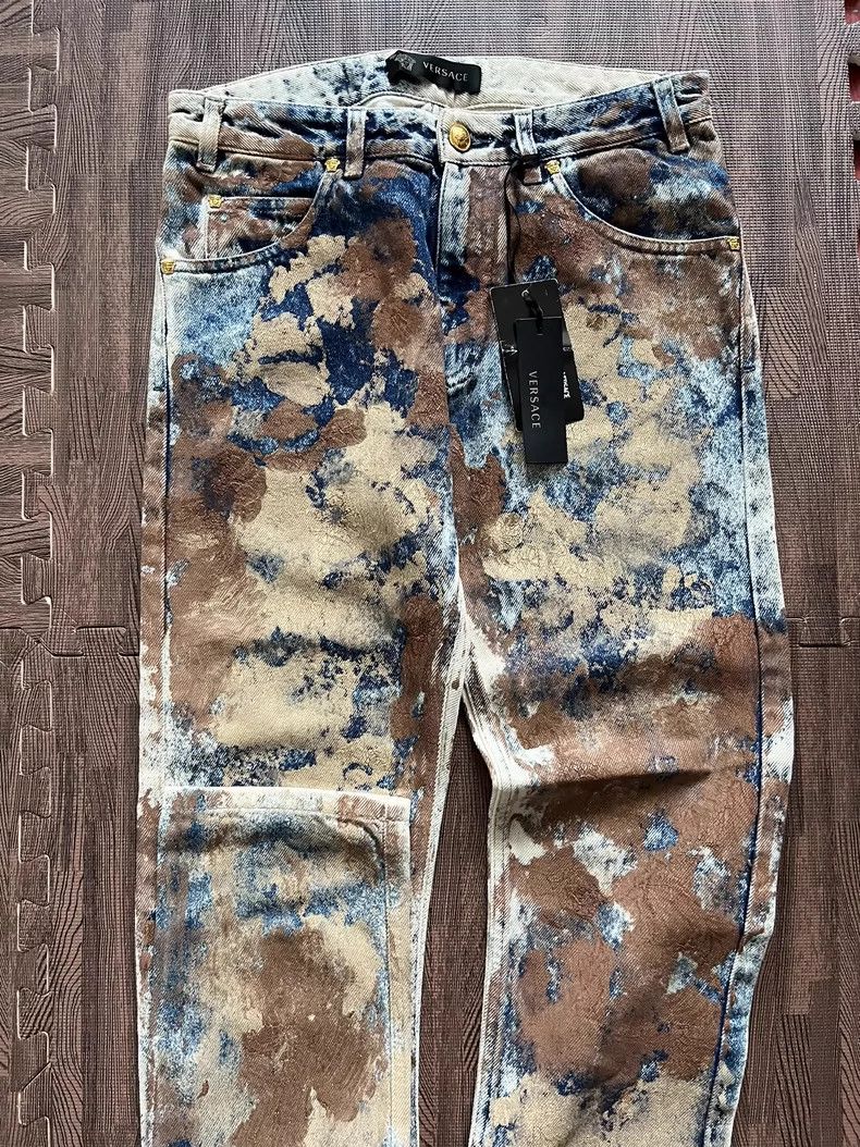 Versace Versace Violent yellow mud jeans Size US 29 - 1 Thumbnail